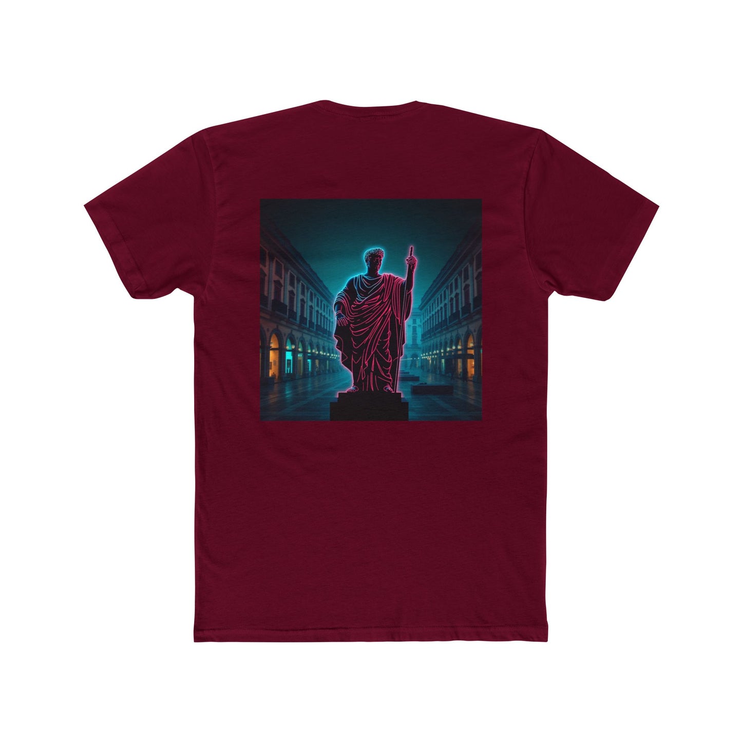 Neon Roman Statue T‑Shirt — Retro Futuristic Vaporwave Tee