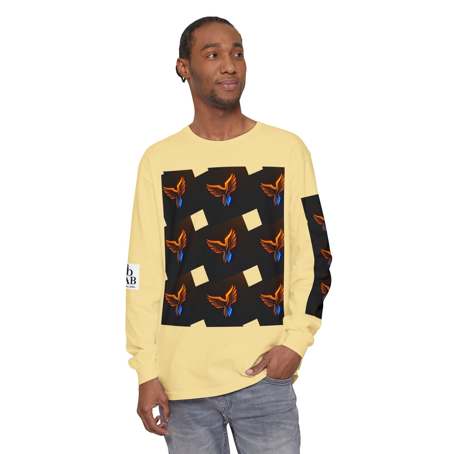 Vibrant Long Sleeve T-Shirt with Phoenix Design - Casual Wear for Bird Lovers, Gifts, Unique Fashion, Everyday Style, Unisex Apparel
