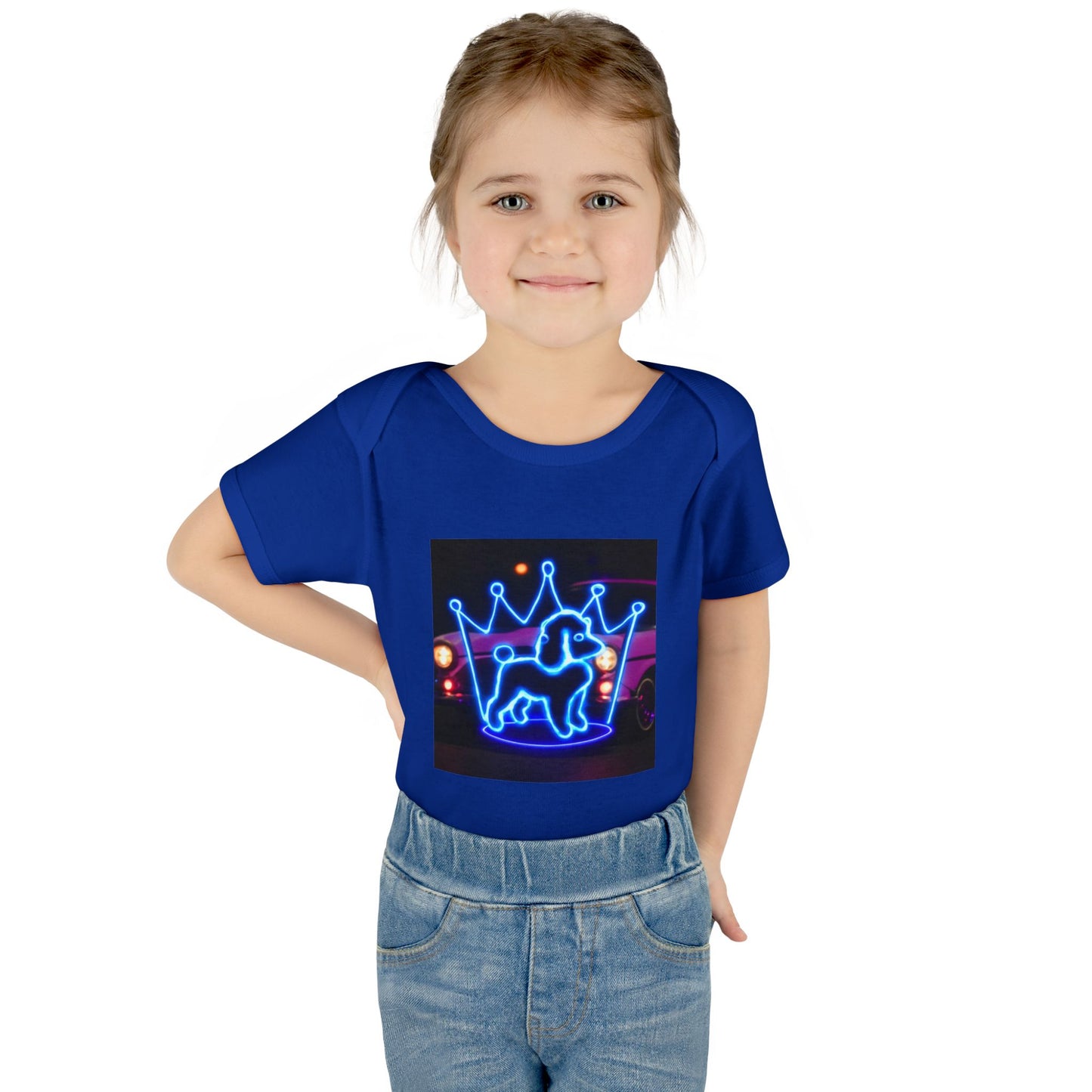 Neon Dog Crown Baby Bodysuit, Cute Infant Outfit, Baby Shower Gift, Newborn Clothes, Pet Lover Apparel, Birthday Gift for Baby