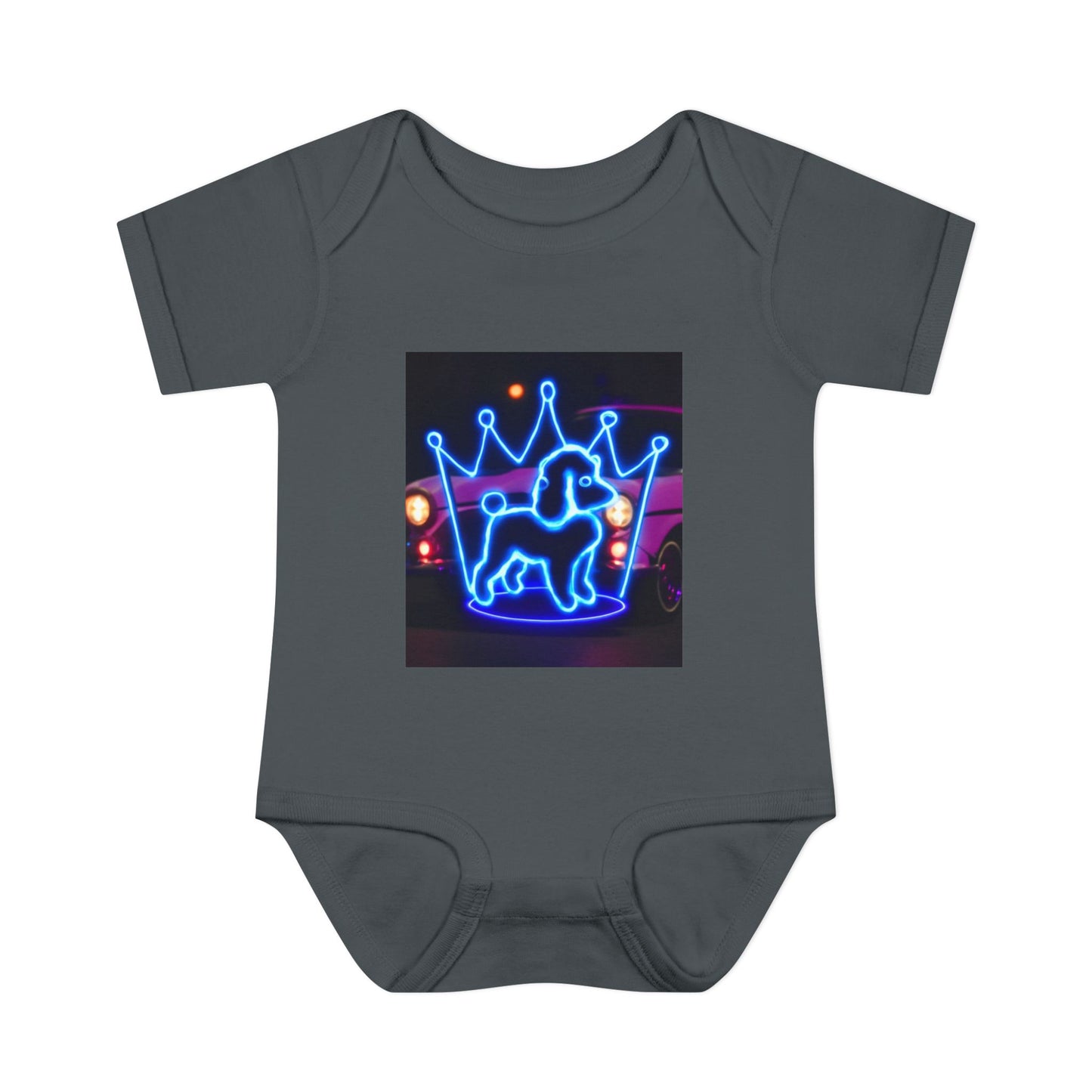 Neon Dog Crown Baby Bodysuit, Cute Infant Outfit, Baby Shower Gift, Newborn Clothes, Pet Lover Apparel, Birthday Gift for Baby
