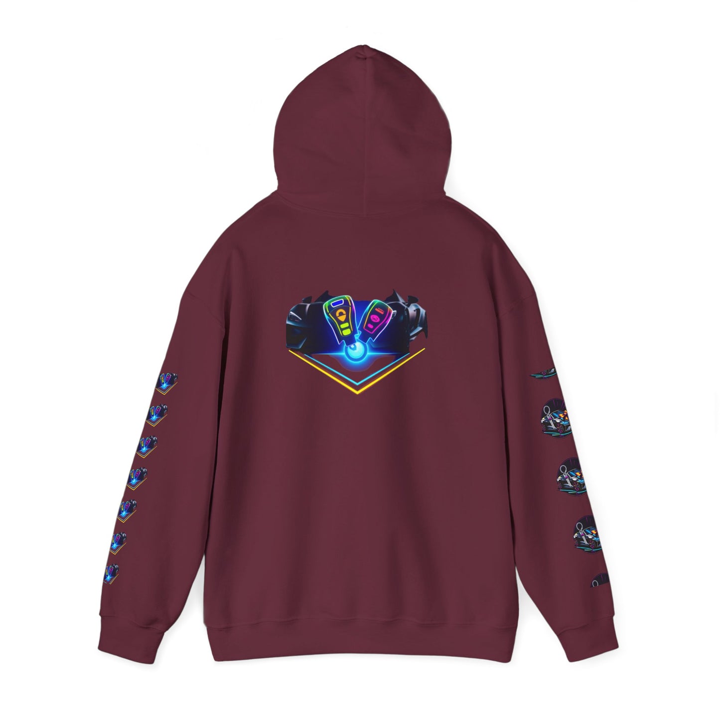 Stylish Unisex Heavy Blend™ Hoodie with Neon Design - Perfect for Winter Fashion & Casual Outings