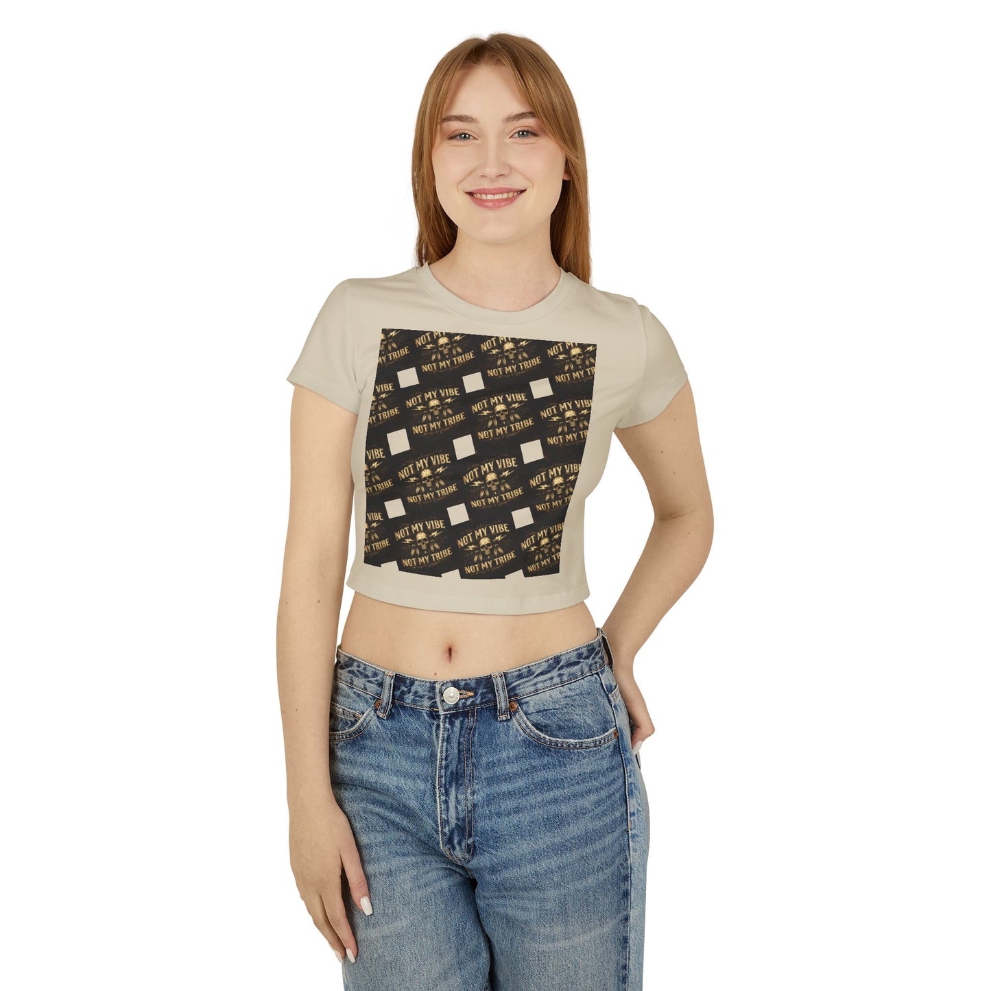Not My Vibe Cropped Baby Tee — Funny Sarcastic Graphic Top for Women