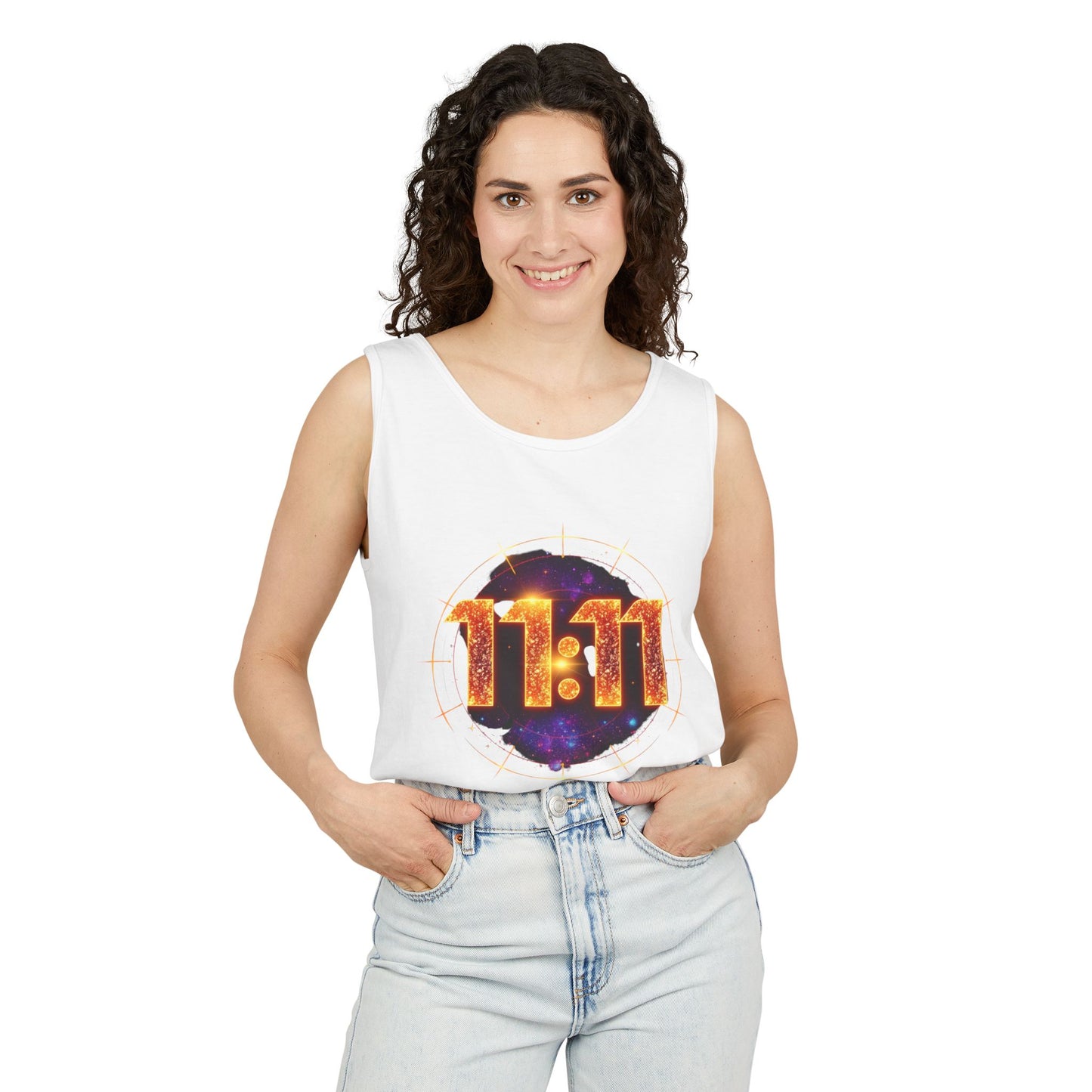Celestial Glow Tank Top - 11:11 Design, Unisex, Festival Wear, Summer Style, Spiritual Gift, Casual Comfort