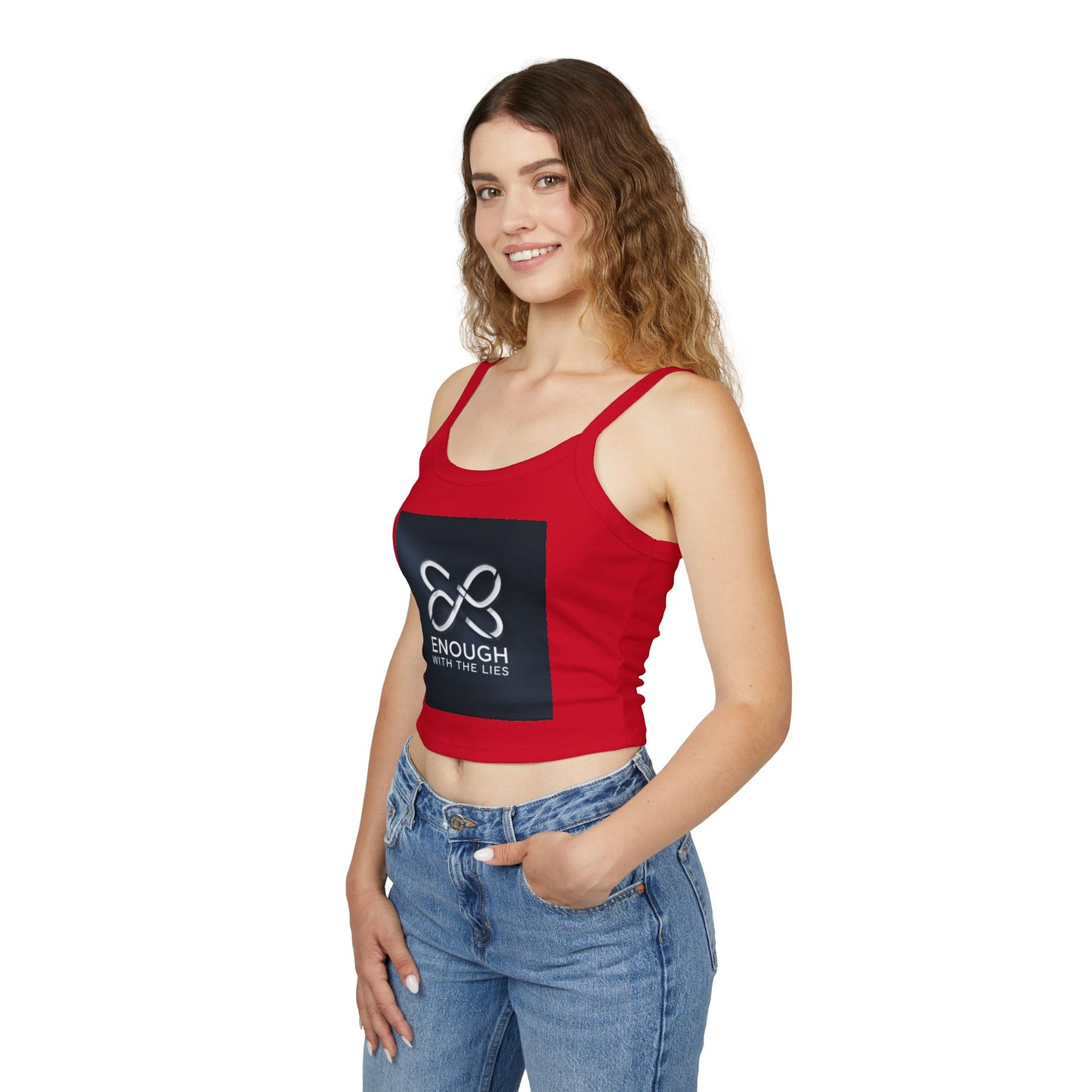 Empowering Women’s Spaghetti Strap Tank Top - 'Enough With The Lies' & 'Anti Lies' Designs