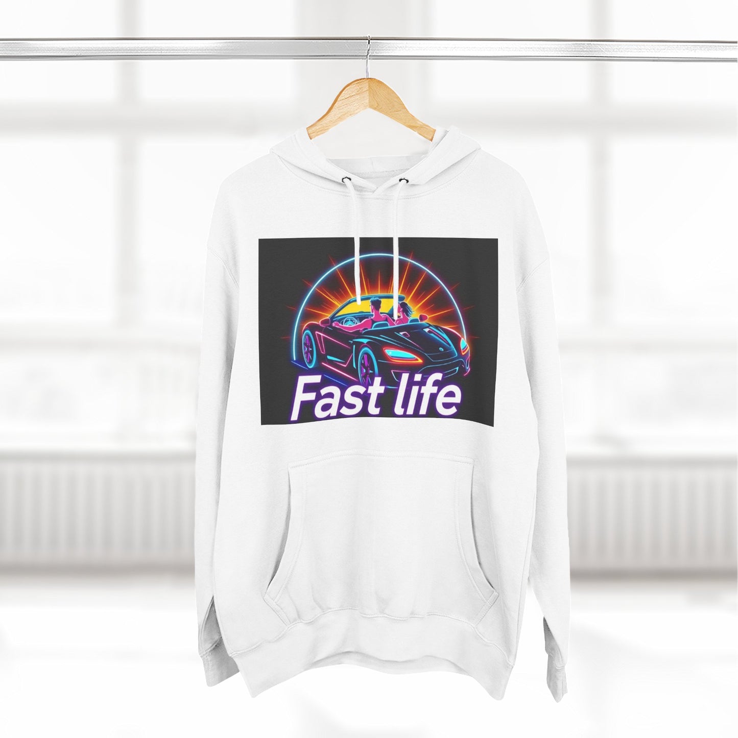 Fast Life Fleece Hoodie for Car Enthusiasts