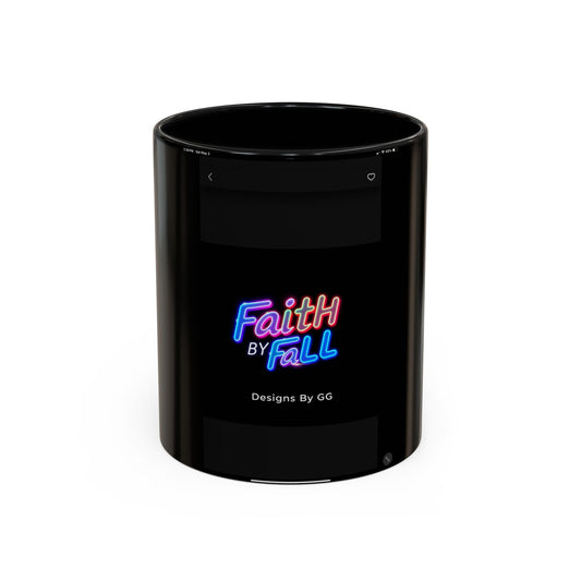 Faith by Fall Accent Coffee Mug - 11/15oz Black Ceramic Cup for Inspirational Gifts