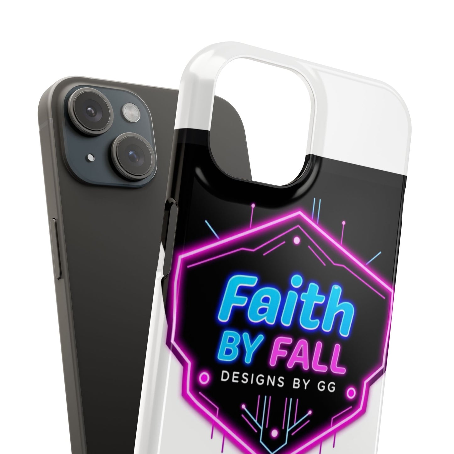 Faith by Fall Slim Phone Case - Neon Design for Tech Enthusiasts