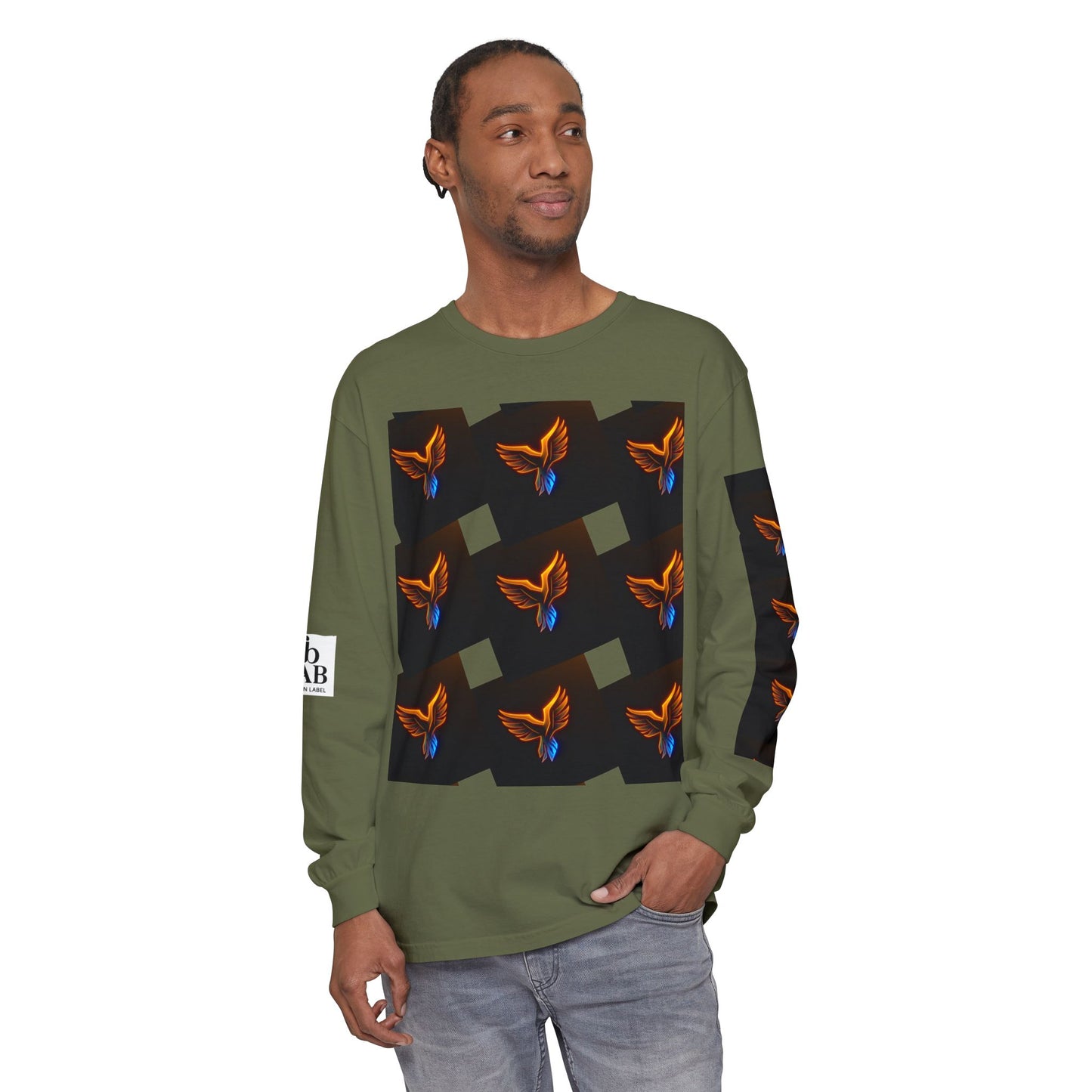 Vibrant Long Sleeve T-Shirt with Phoenix Design - Casual Wear for Bird Lovers, Gifts, Unique Fashion, Everyday Style, Unisex Apparel