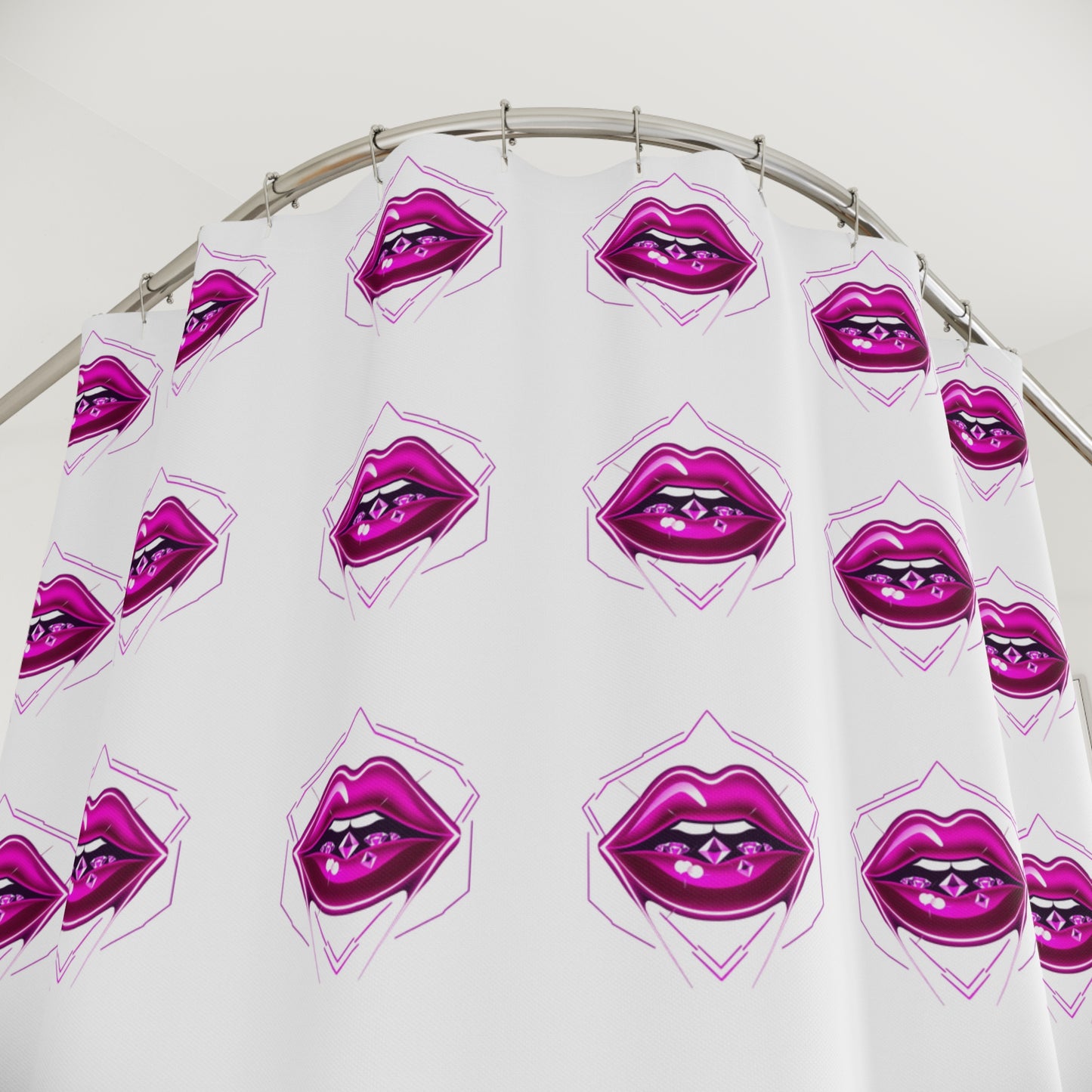 Vibrant Lips Shower Curtain, Fun Bathroom Decor, Modern Chic Shower Curtain, Unique Gift for Her, Trendy Home Essentials