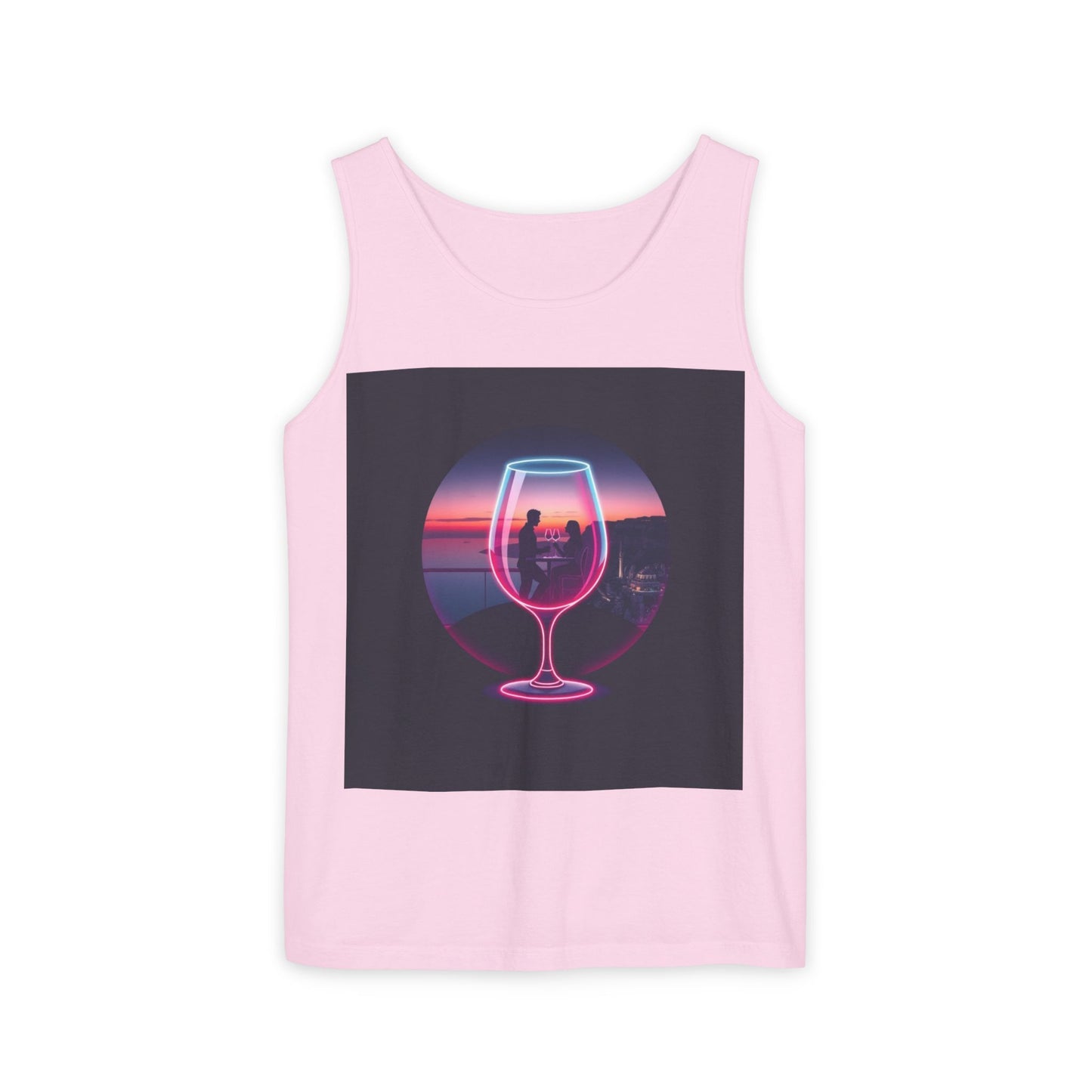 Sunset Vibes Tank Top, Casual Summer Wear, Beach Apparel, Wine Lover Gift, Travel Fashion