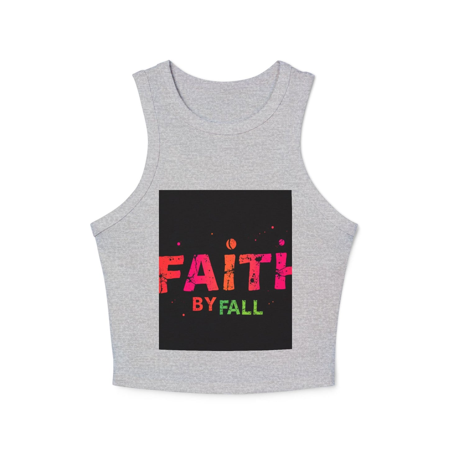 Women's Micro Rib Racer Tank Top - Faith by Fall Design, Casual Summer Wear, Fitness Top, Gift for Her, Trendy Fashion