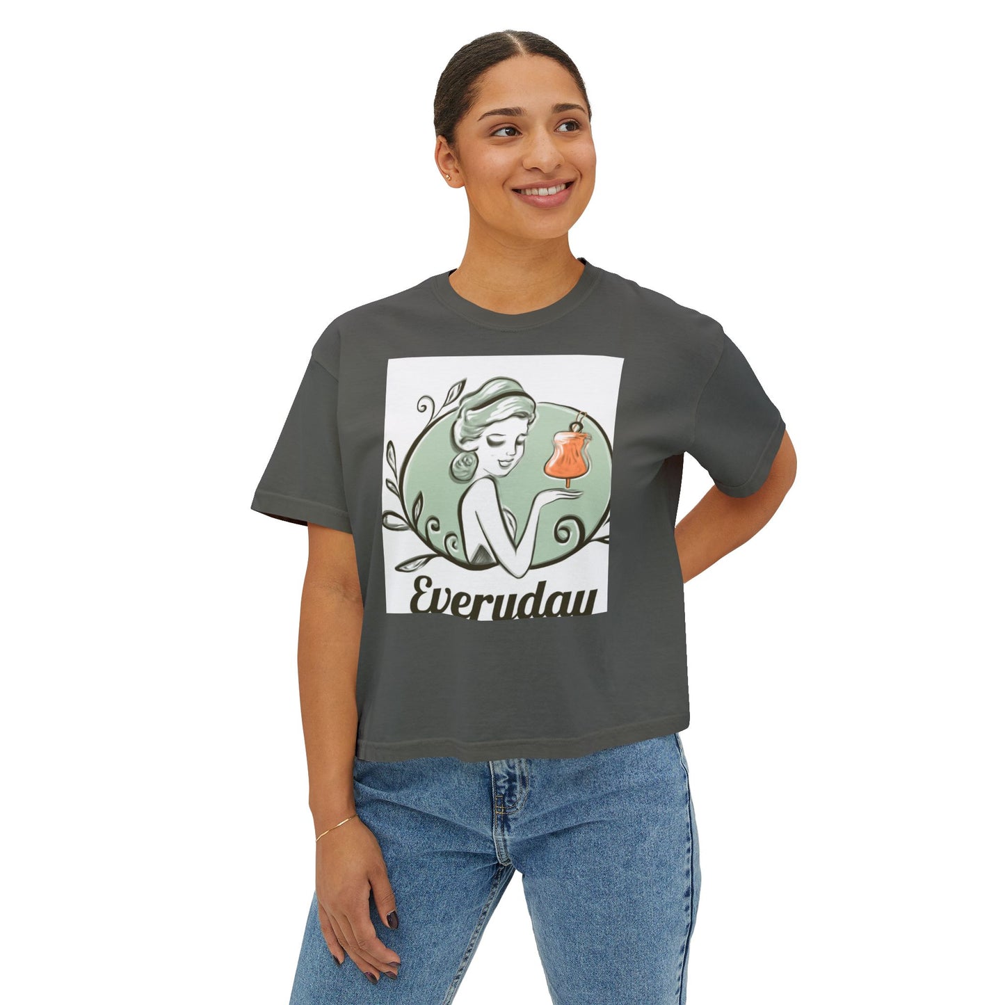 Everyday Vintage Beauty Boxy Tee — Women’s Graphic Fashion Top