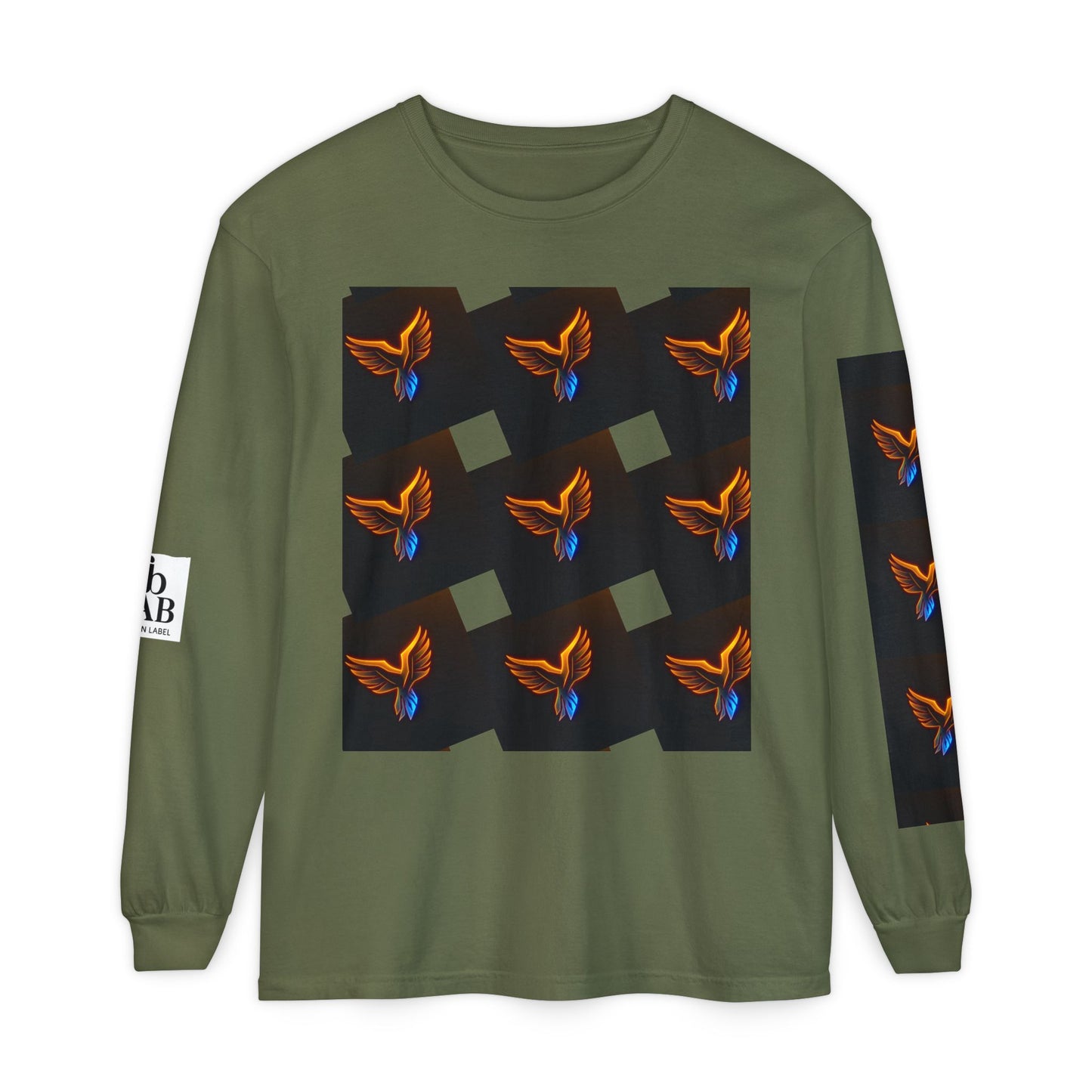 Vibrant Long Sleeve T-Shirt with Phoenix Design - Casual Wear for Bird Lovers, Gifts, Unique Fashion, Everyday Style, Unisex Apparel