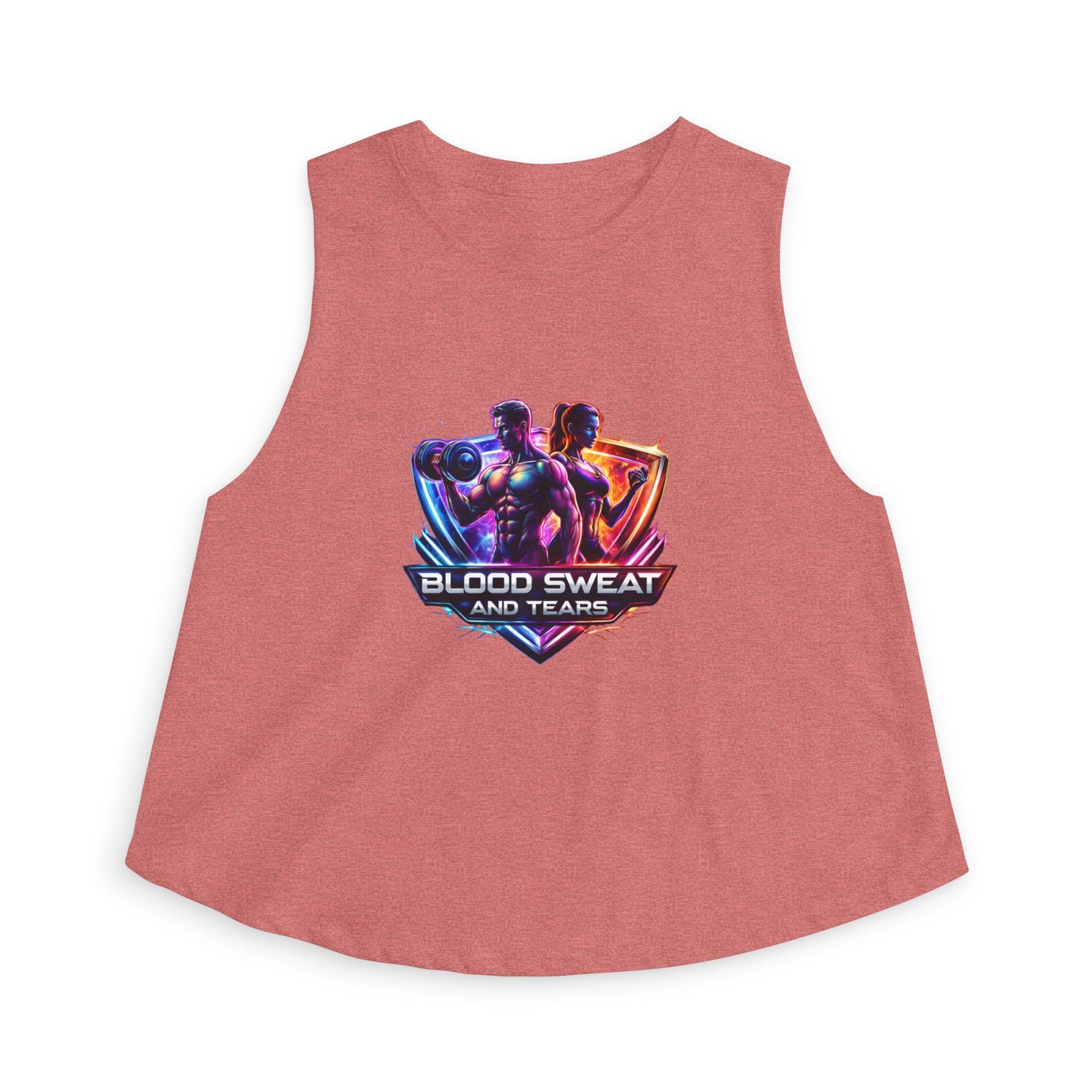 Crop Top — "Blood Sweat and Tears" Fitness Graphic Tank for Women