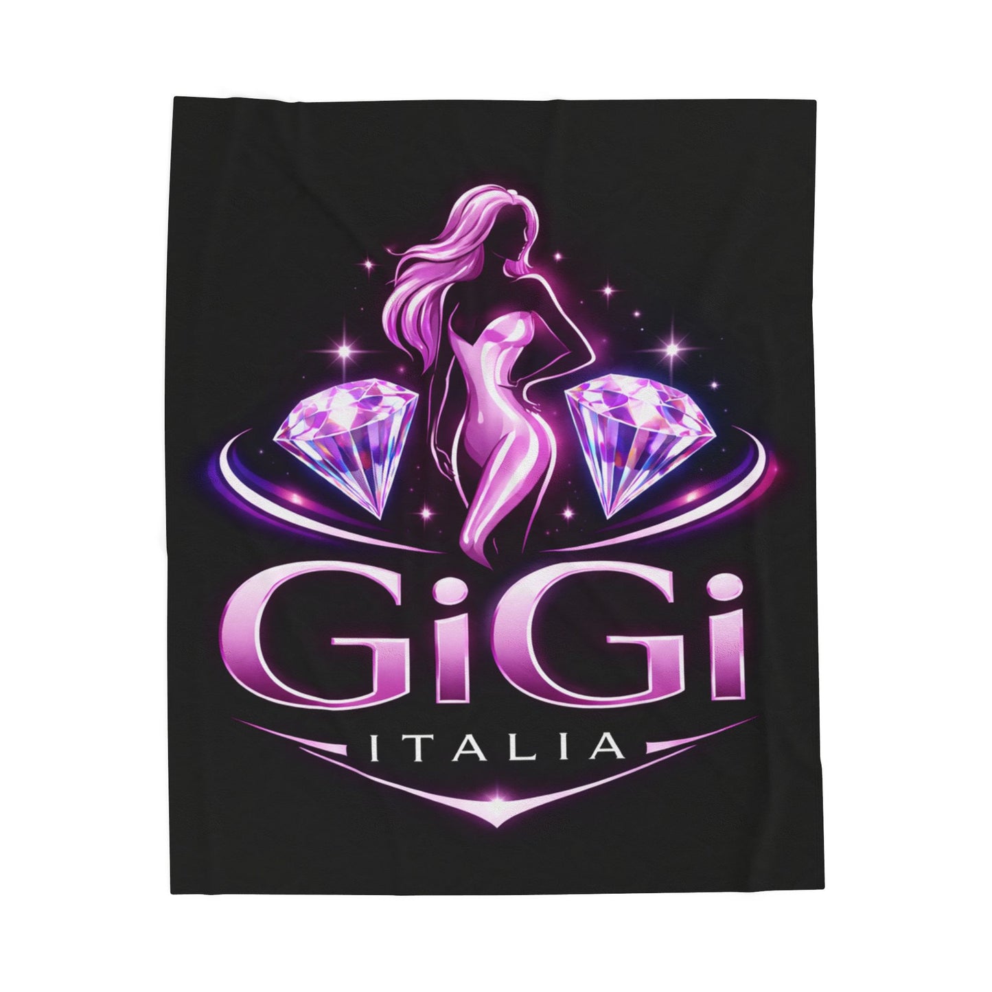Velveteen Plush Blanket — GiGi Italia Pink Diamond Silhouette Throw