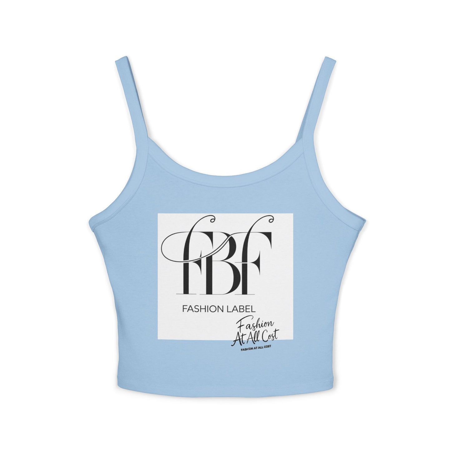 Chic Spaghetti Strap Tank Top - Fashion Label Graphic