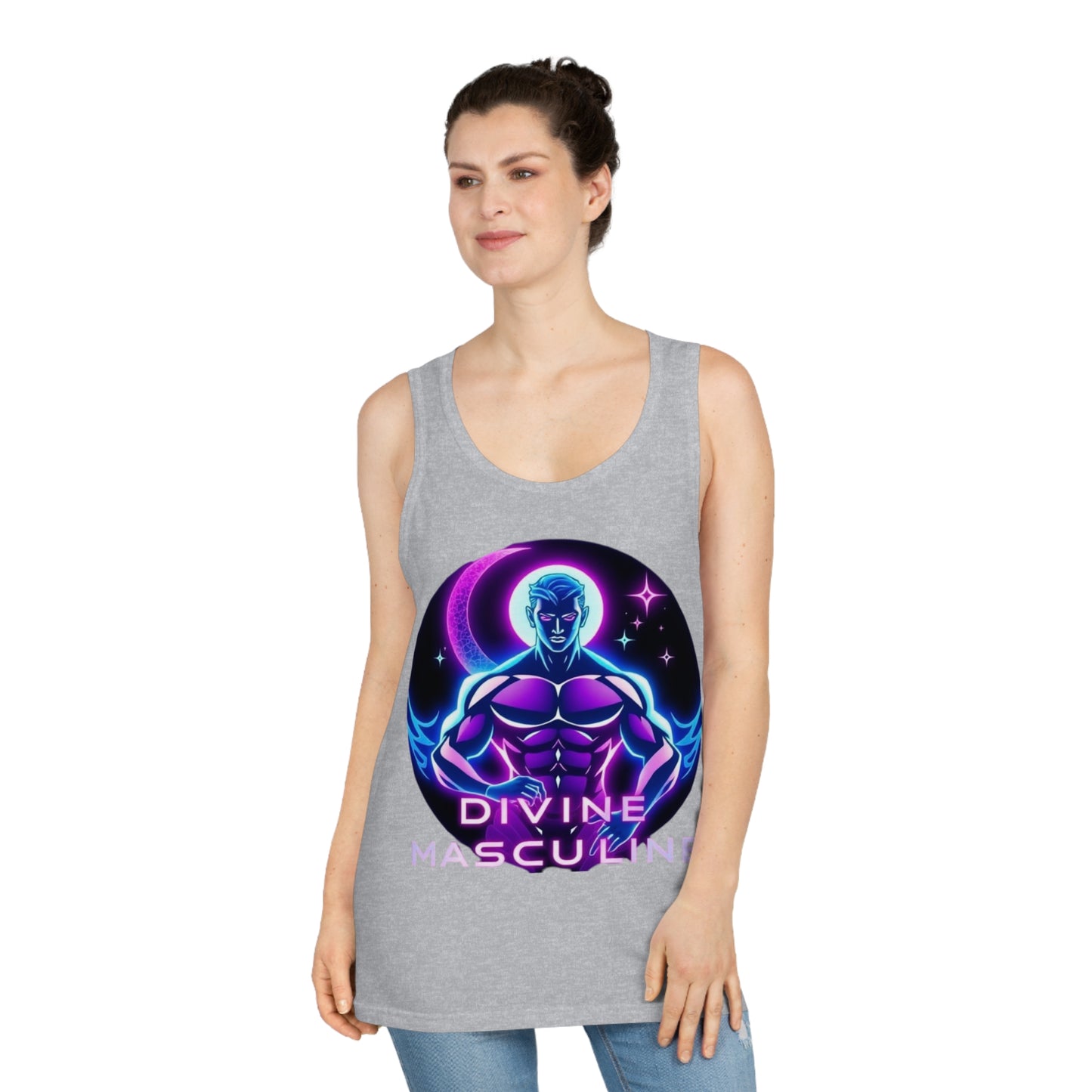Divine Masculine Tank Top, Unisex Softstyle Tank for Spiritual Men, LGBTQ+ Pride, Fitness Apparel, Summer Wear, Gift for Him