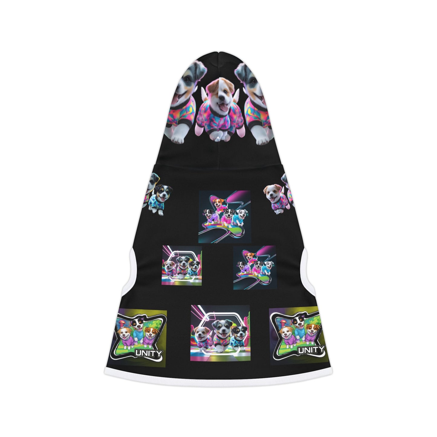 Pet Hoodie — Colorful Neon Puppy Print Hooded Dog Sweatshirt