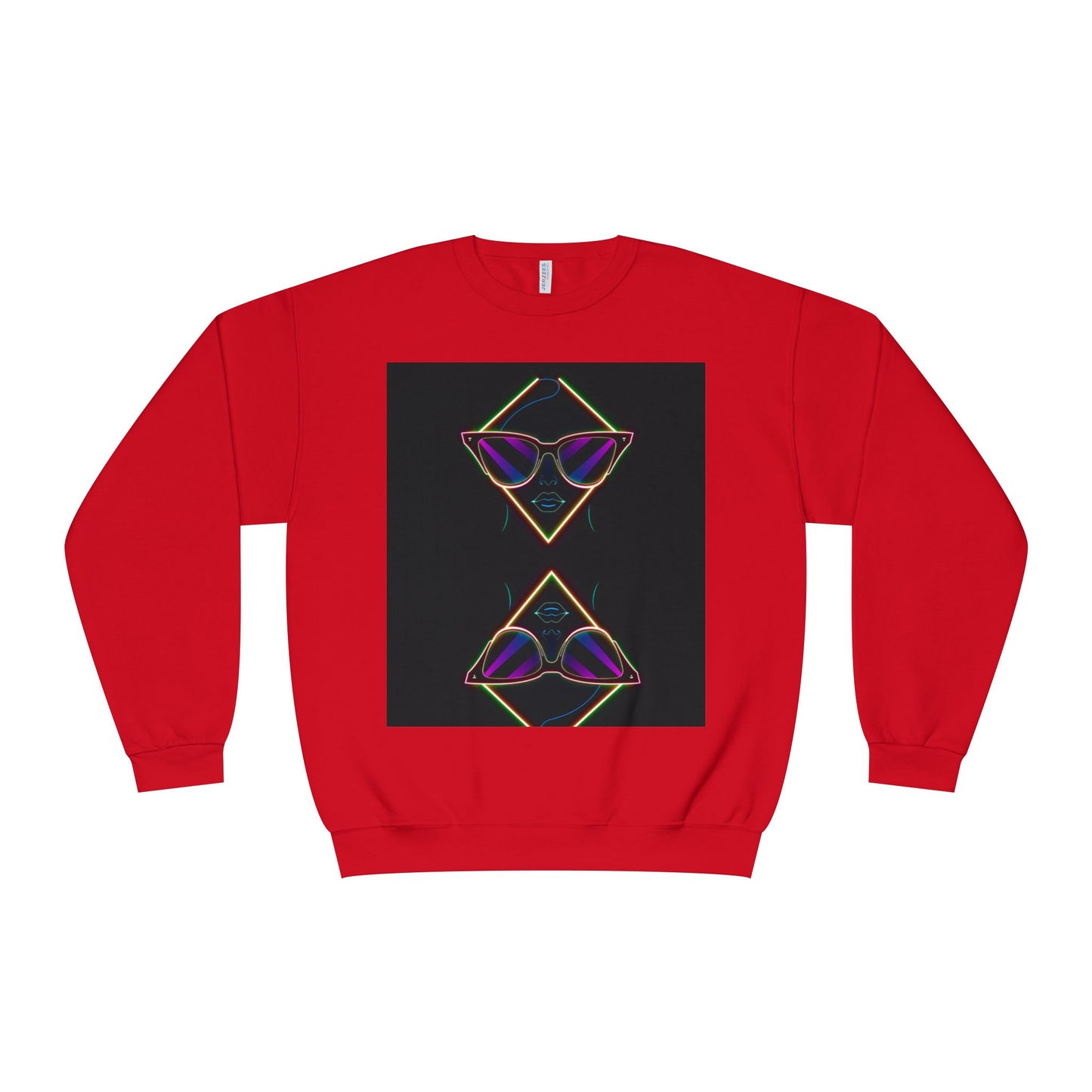 Retro Vibes Crewneck Sweatshirt with Sunglasses Design