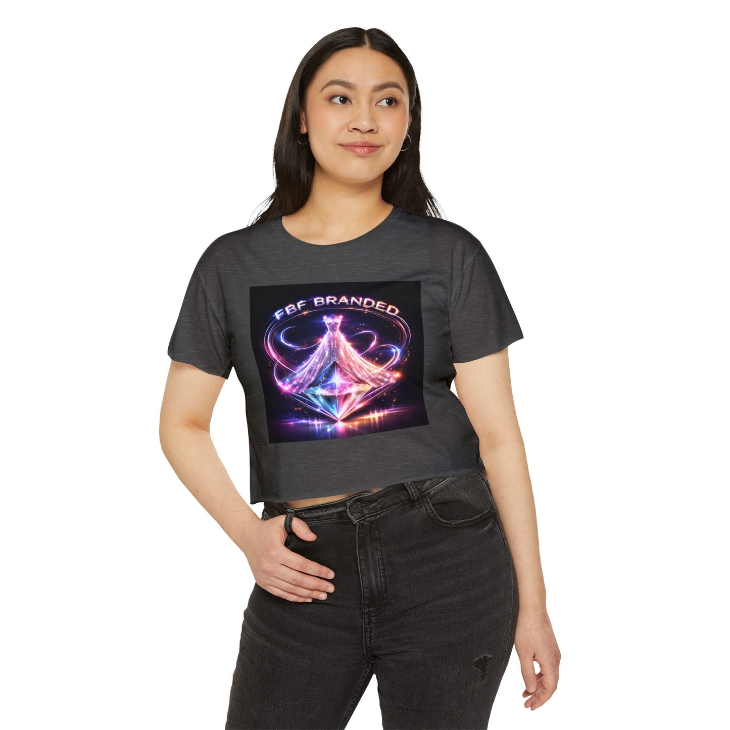 Festival Glow Crop Top — Neon 'FBF Branded' Rave Graphic