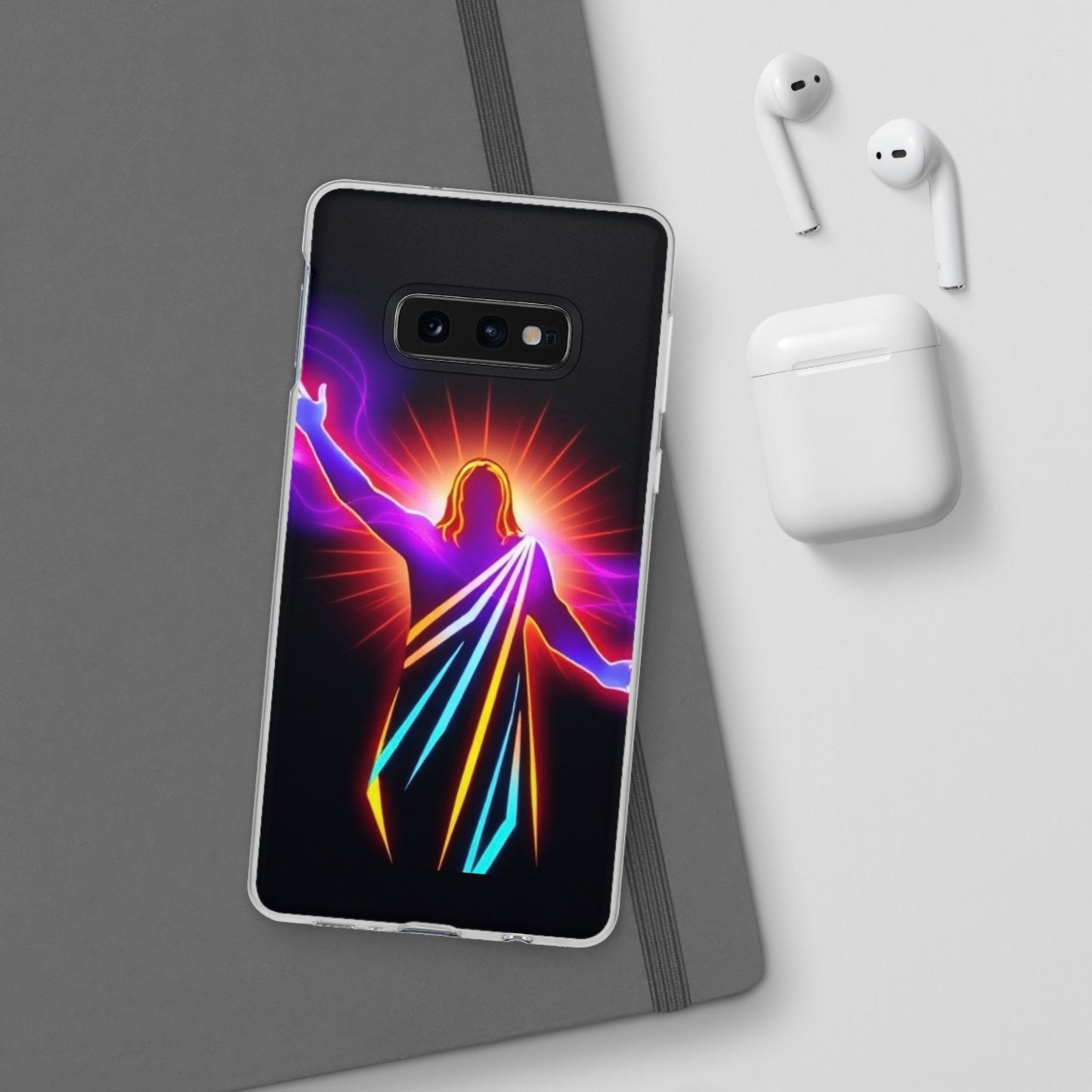 Inspirational Jesus Flexi Case - Colorful Phone Cover for Spiritual Connection