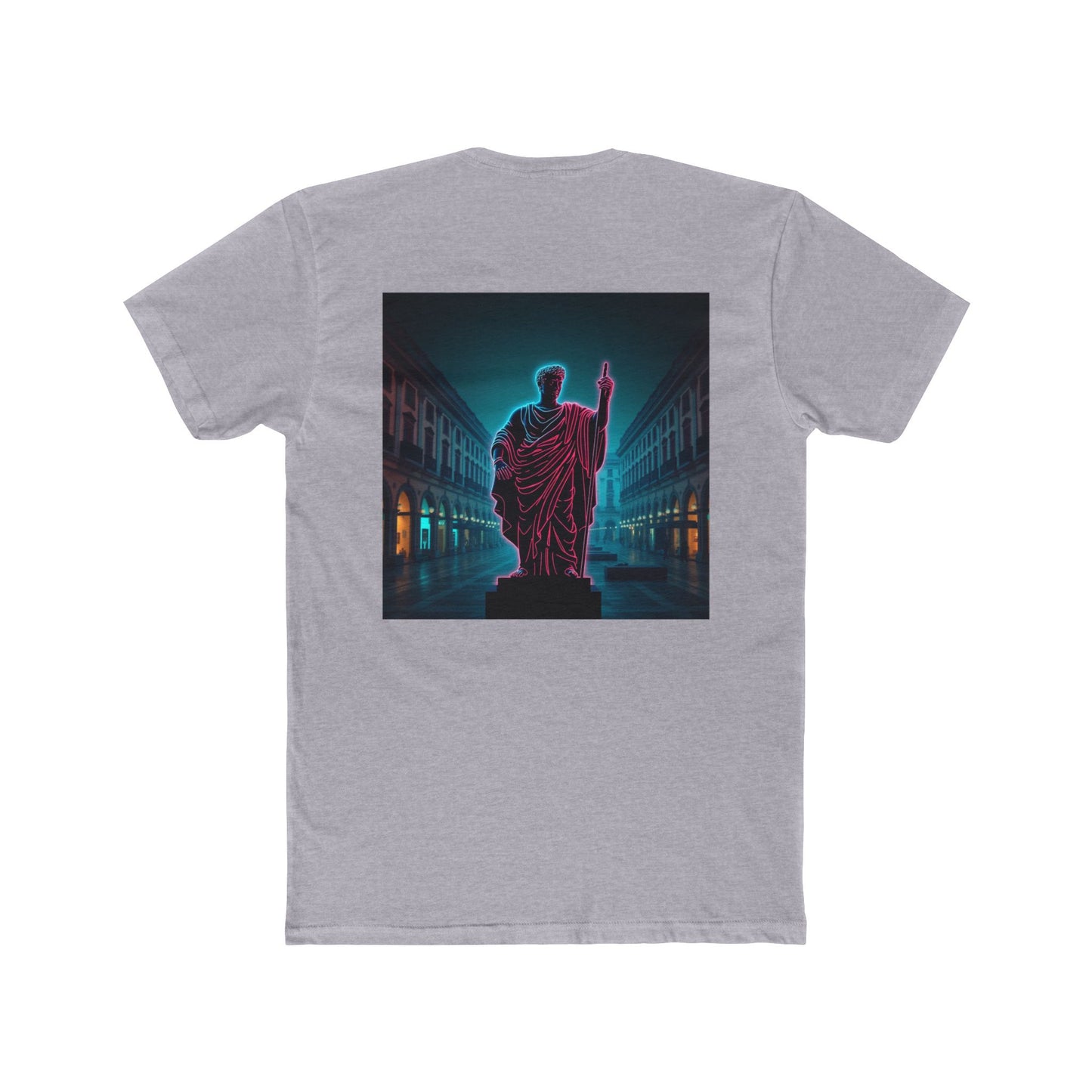 Neon Roman Statue T‑Shirt — Retro Futuristic Vaporwave Tee