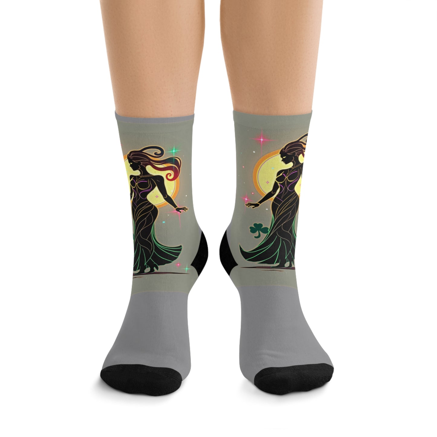 Stylish Eco-Friendly Socks, Wearable Art Socks, Unique Gift for Her, Recycled Material Footwear, Chic Everyday Socks