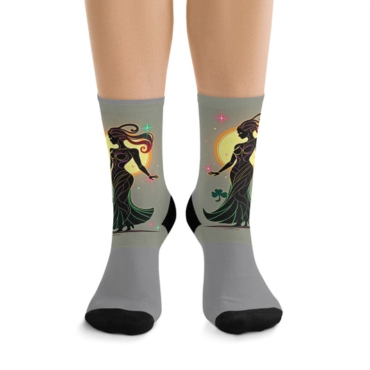 Stylish Eco-Friendly Socks, Wearable Art Socks, Unique Gift for Her, Recycled Material Footwear, Chic Everyday Socks