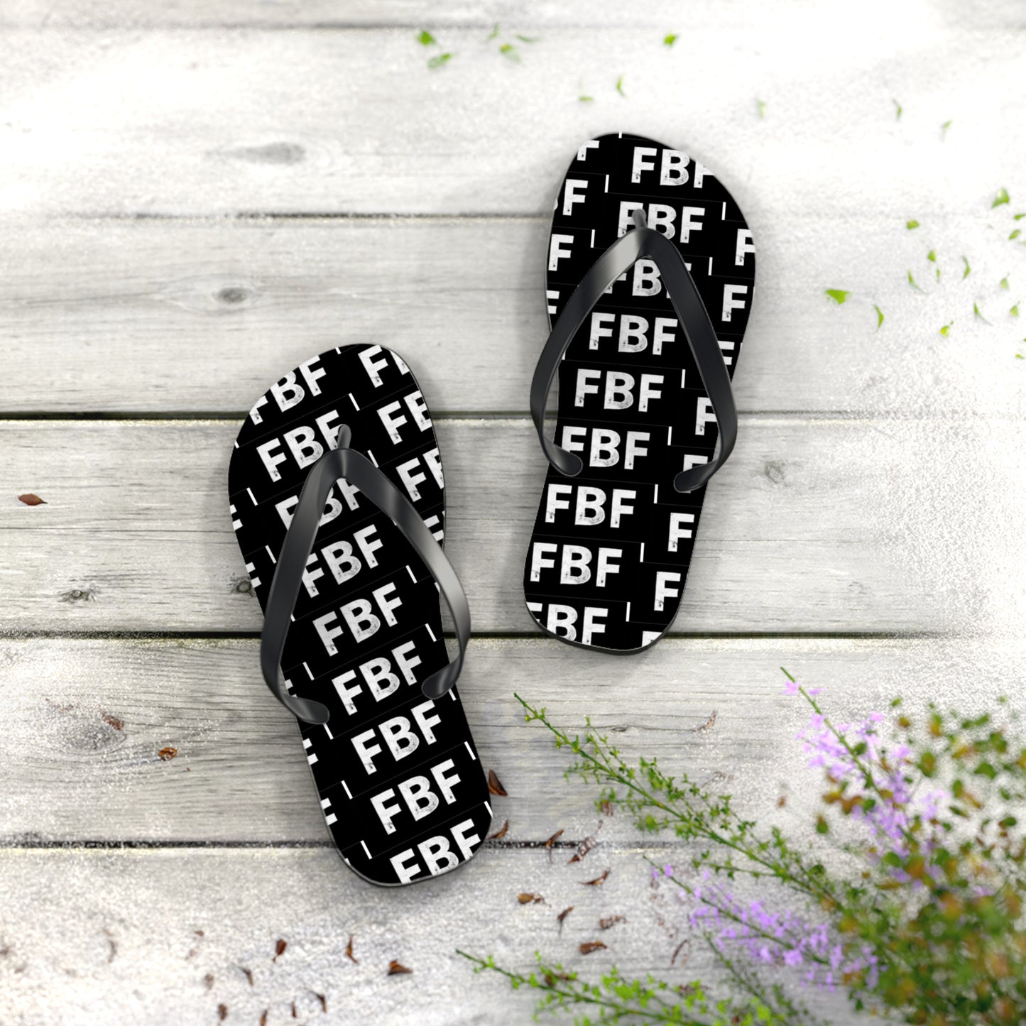 Trendy Flip Flops with FBF Print - Summer Vacation Footwear, Beach Wear, Casual Sandals, Gift for Sun Lovers, Stylish Pool Slides
