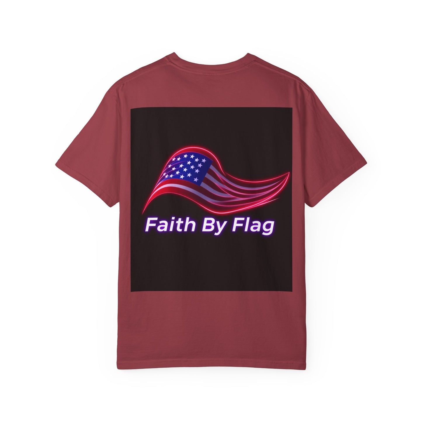 Patriotic T-Shirt with Eagle Graphic | Faith By Flag Tee, Unisex Apparel, Independence Day Shirt, Casual Wear, Gift for Veterans