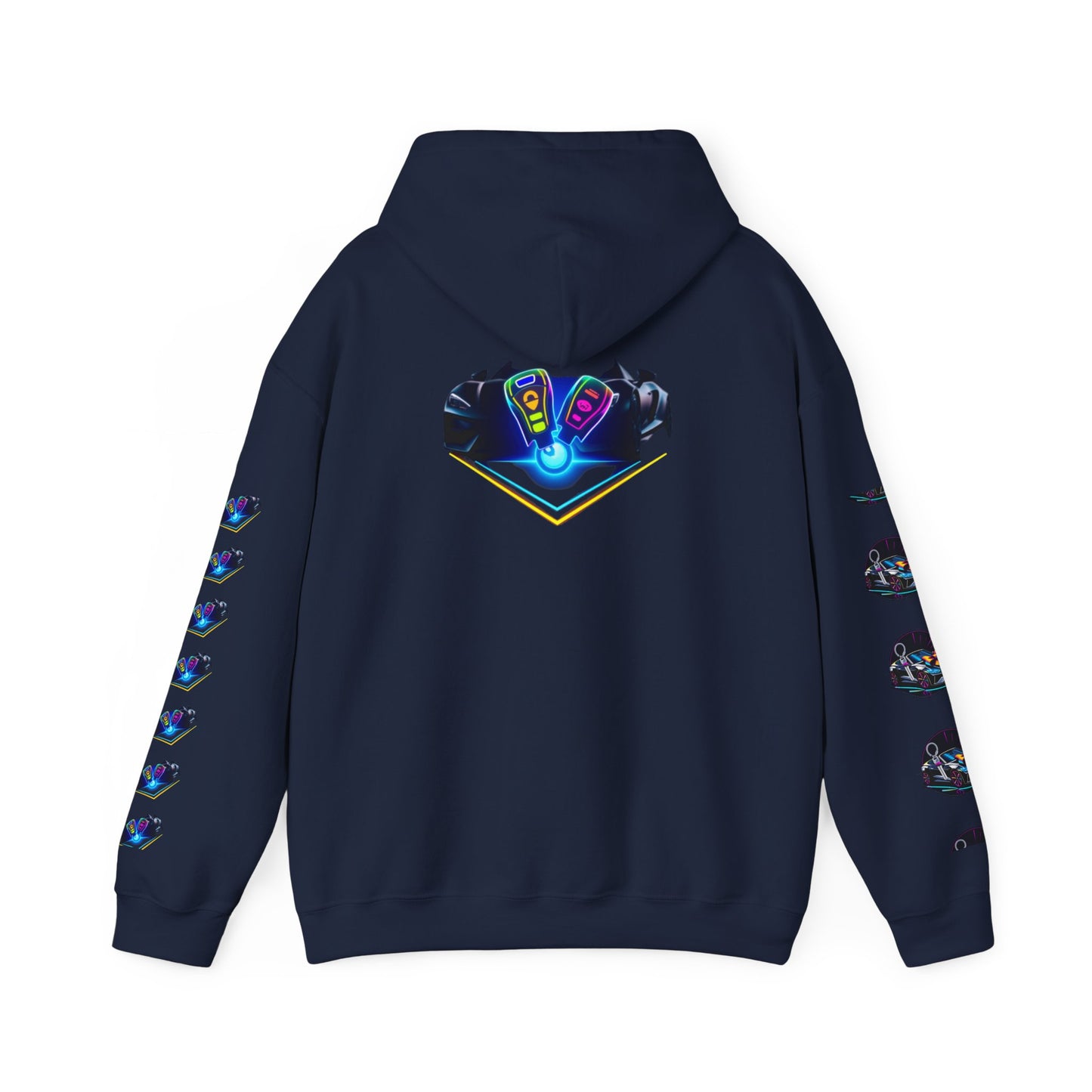 Stylish Unisex Heavy Blend™ Hoodie with Neon Design - Perfect for Winter Fashion & Casual Outings
