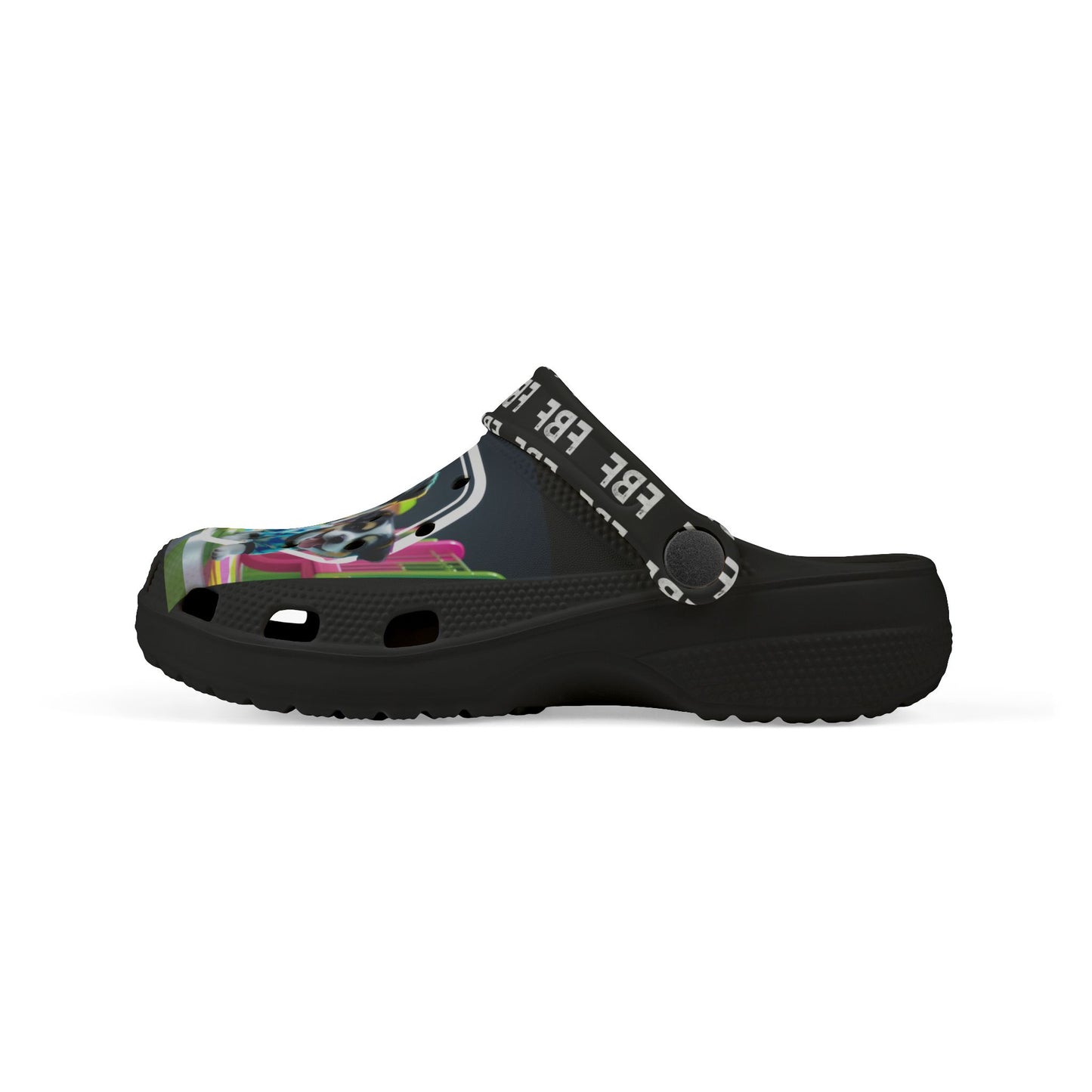 Kids' Fun Neon Clogs with AOP Design