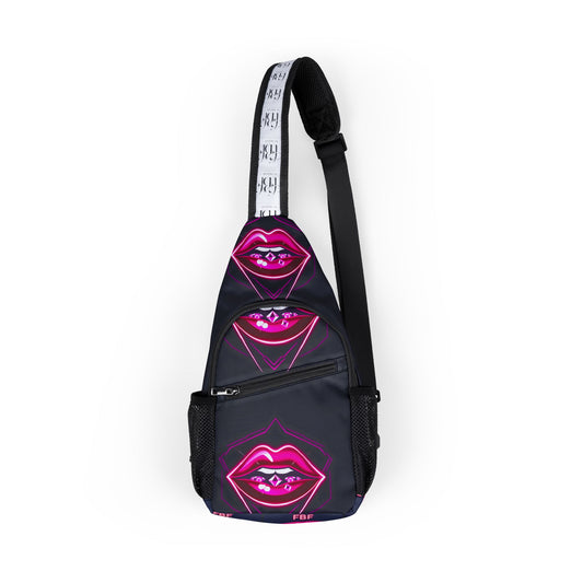 Stylish Chest Bag with Bold Lip Design - Perfect for Festivals, Parties, Travel, or Everyday Use