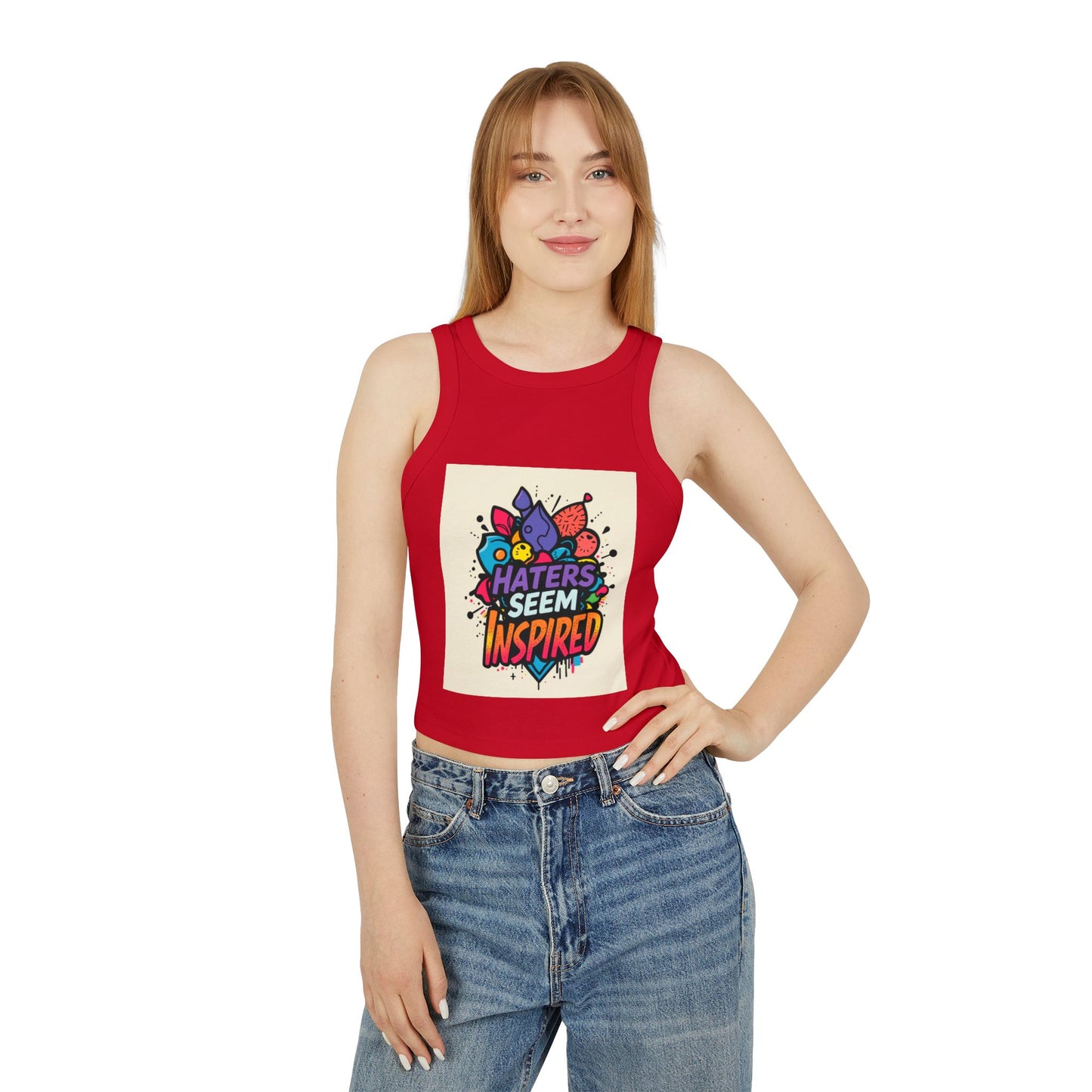 Inspirational Women's Micro Rib Racer Tank Top, Trendy Crop Top, Summer Style, Motivational Apparel, Gift for Her, Workout Gear