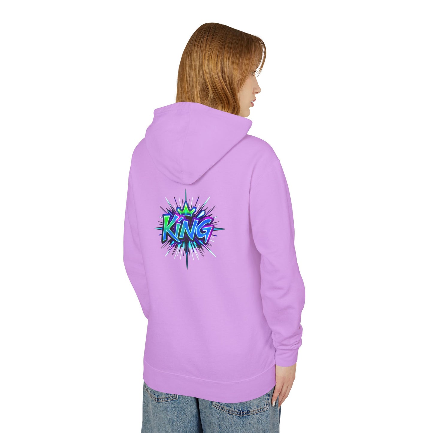Colorful King Hoodie for Trendy Casual Wear, Unisex Lightweight Sweatshirt for Men & Women, Perfect Gift for Birthdays, Hip Hop Vibes, [...]