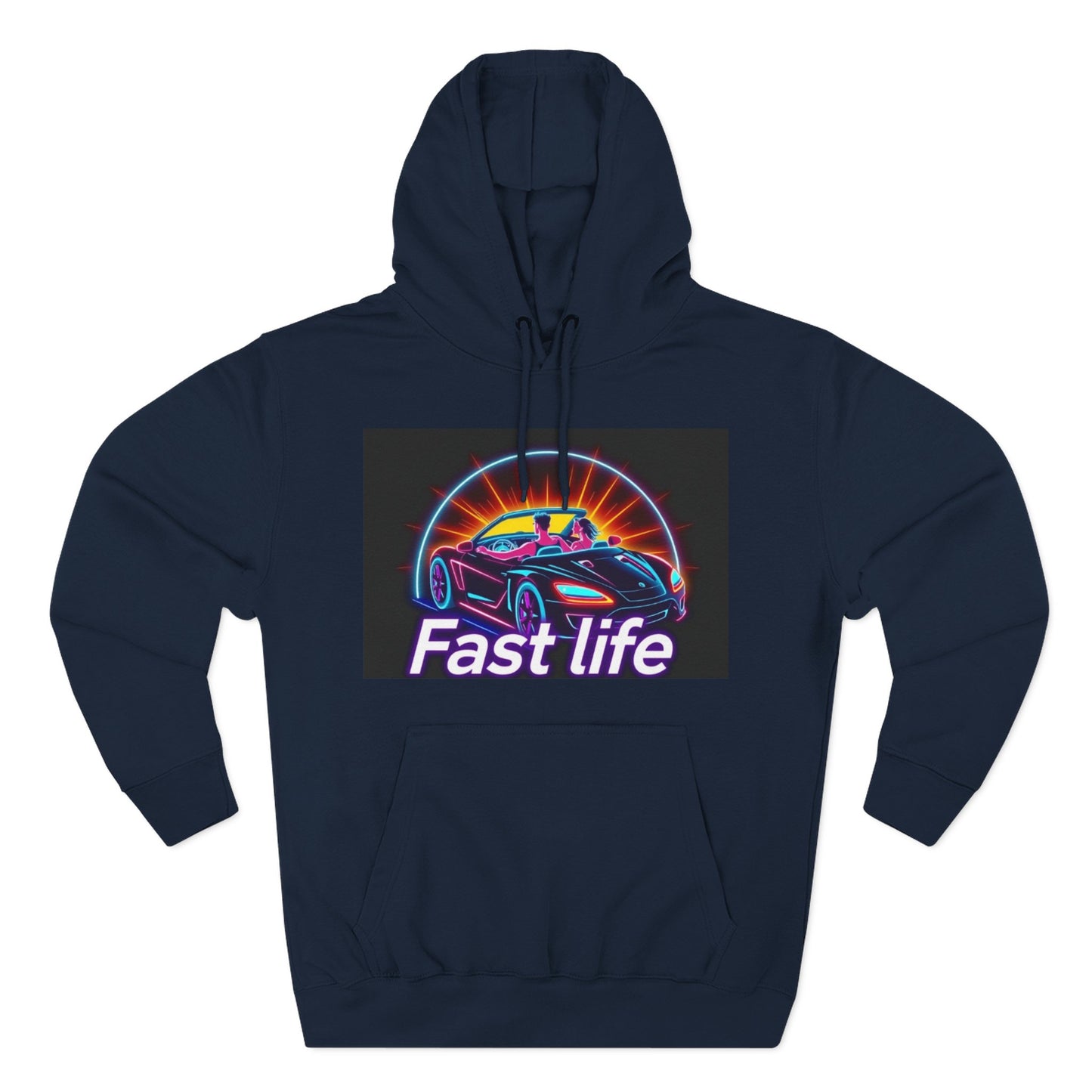 Fast Life Fleece Hoodie for Car Enthusiasts