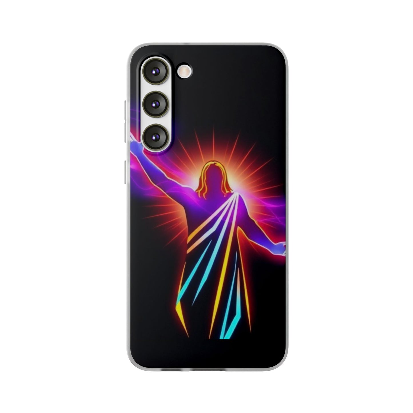 Inspirational Jesus Flexi Case - Colorful Phone Cover for Spiritual Connection