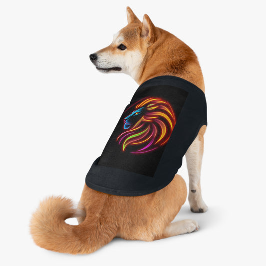 Radiant Lion Design Pet Tank Top, Colorful Dog Apparel, Summer Pet Wear, Cute Pet Gift, Stylish Animal Tank Top