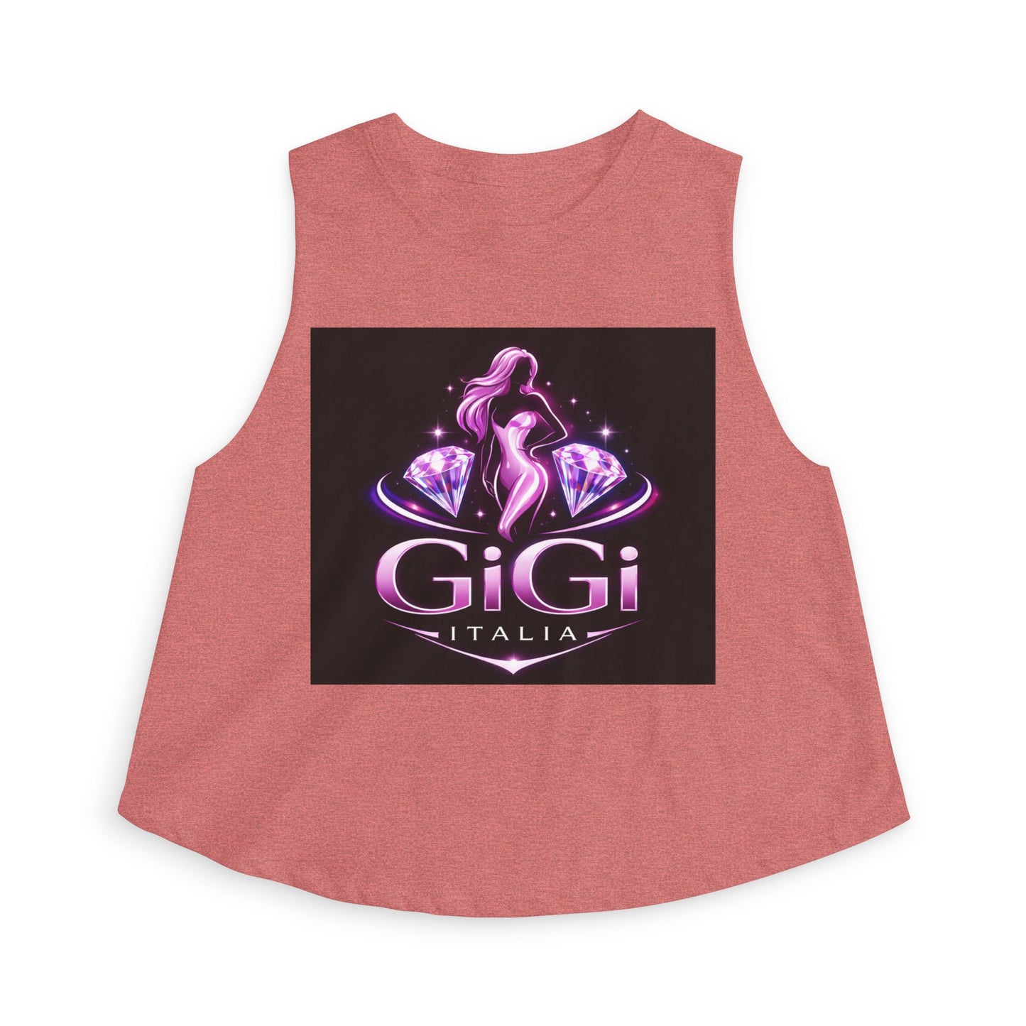 GiGi Italia Crop Top — Pink Glamour Silhouette Graphic