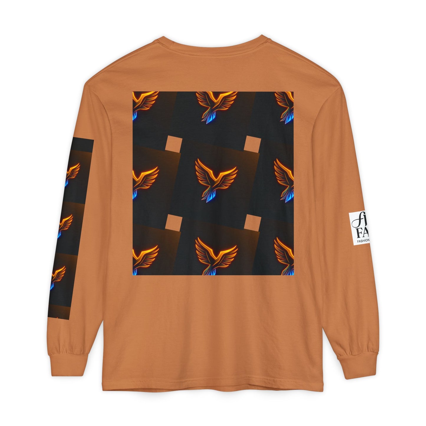 Vibrant Long Sleeve T-Shirt with Phoenix Design - Casual Wear for Bird Lovers, Gifts, Unique Fashion, Everyday Style, Unisex Apparel