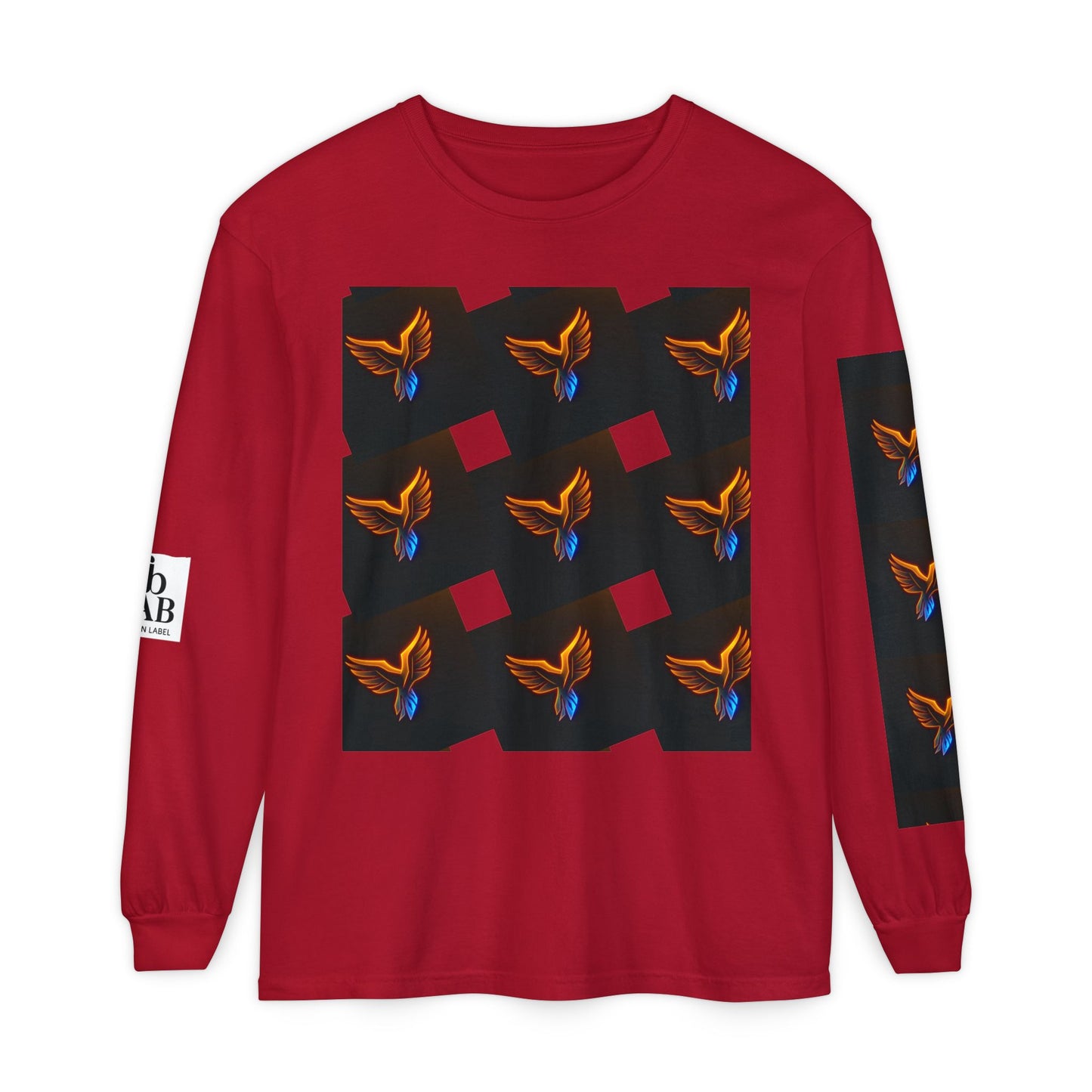 Vibrant Long Sleeve T-Shirt with Phoenix Design - Casual Wear for Bird Lovers, Gifts, Unique Fashion, Everyday Style, Unisex Apparel