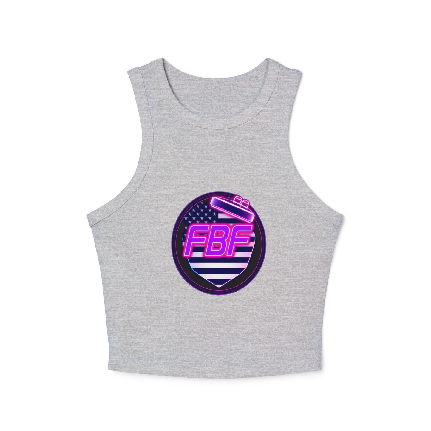FBF Women's Micro Rib Racer Tank Top, Summer Top, Athletic Wear, Casual Outfit, Gift for Her, Workout Apparel