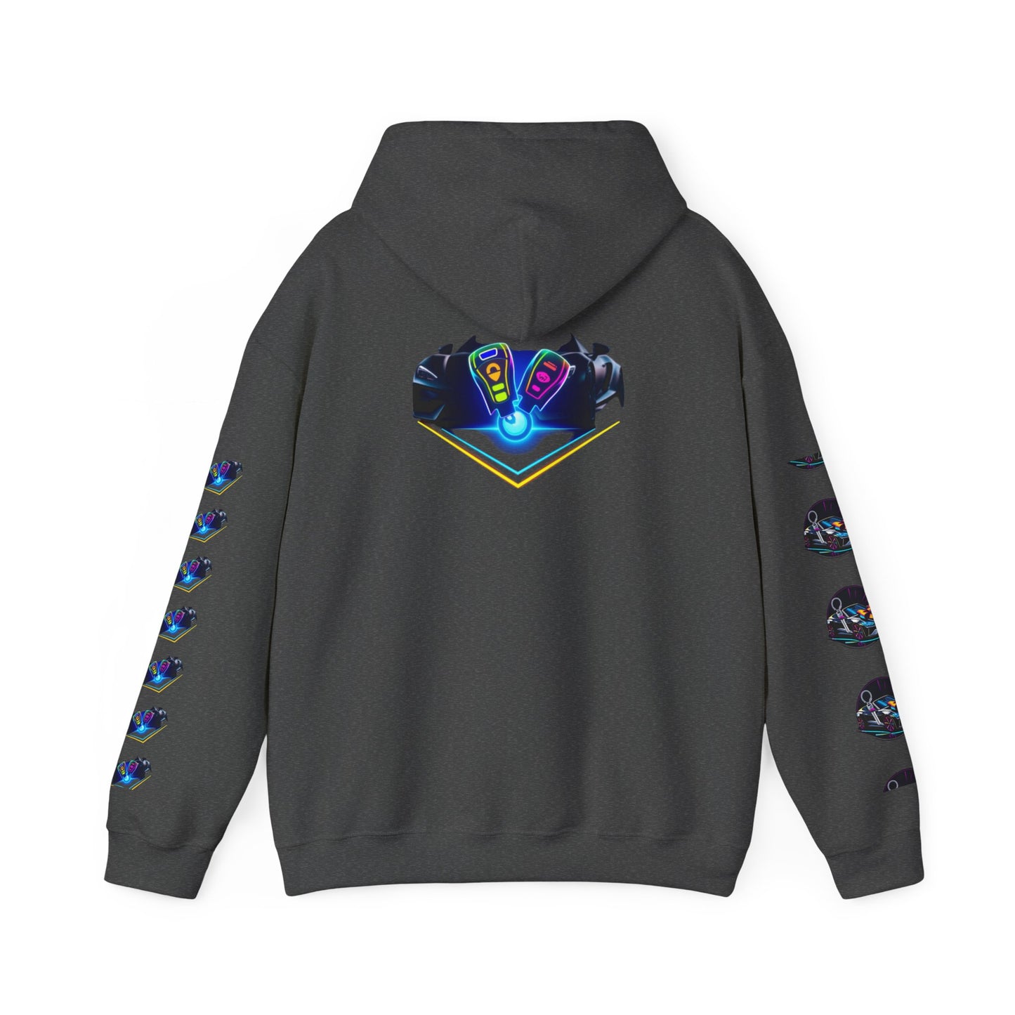 Stylish Unisex Heavy Blend™ Hoodie with Neon Design - Perfect for Winter Fashion & Casual Outings