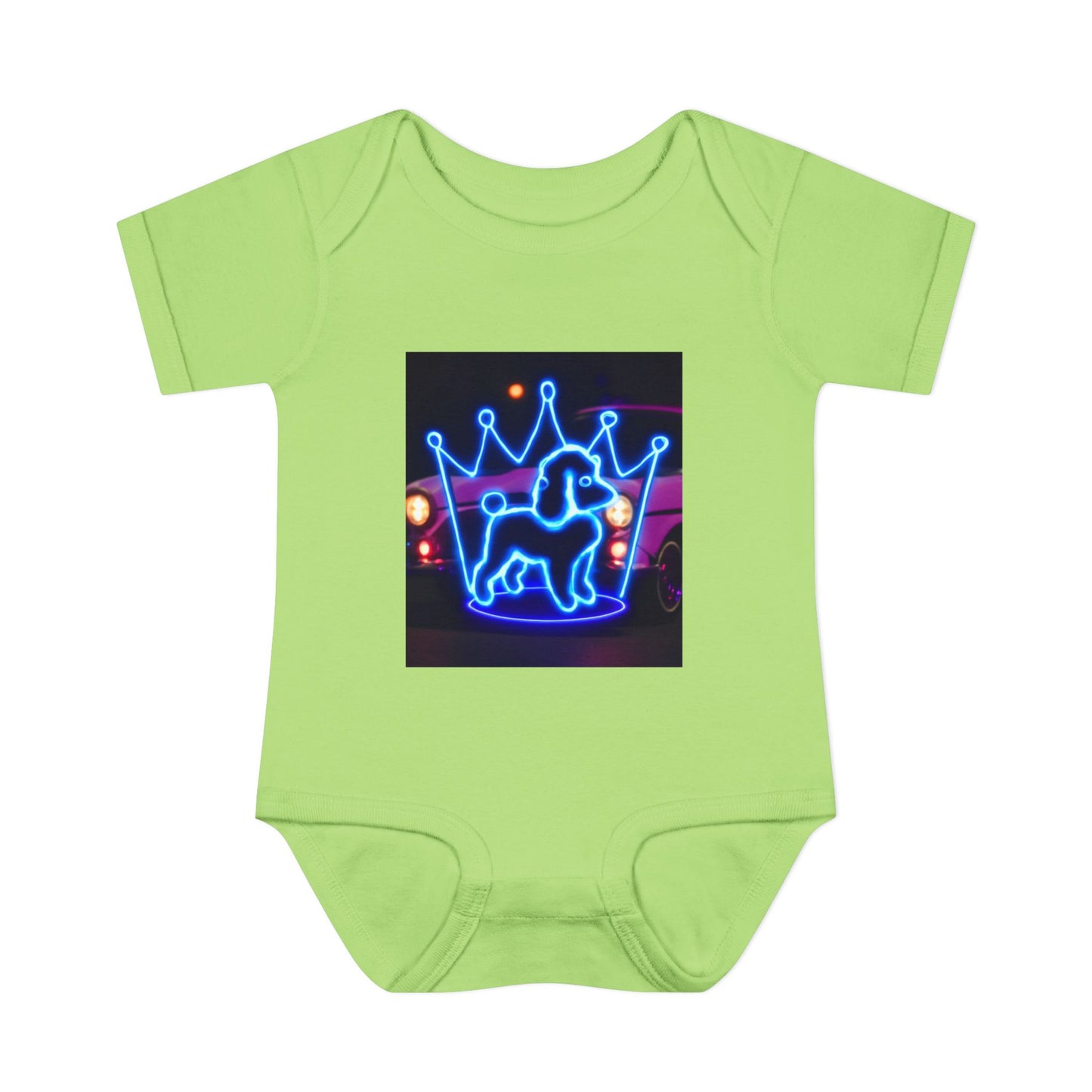 Neon Dog Crown Baby Bodysuit, Cute Infant Outfit, Baby Shower Gift, Newborn Clothes, Pet Lover Apparel, Birthday Gift for Baby