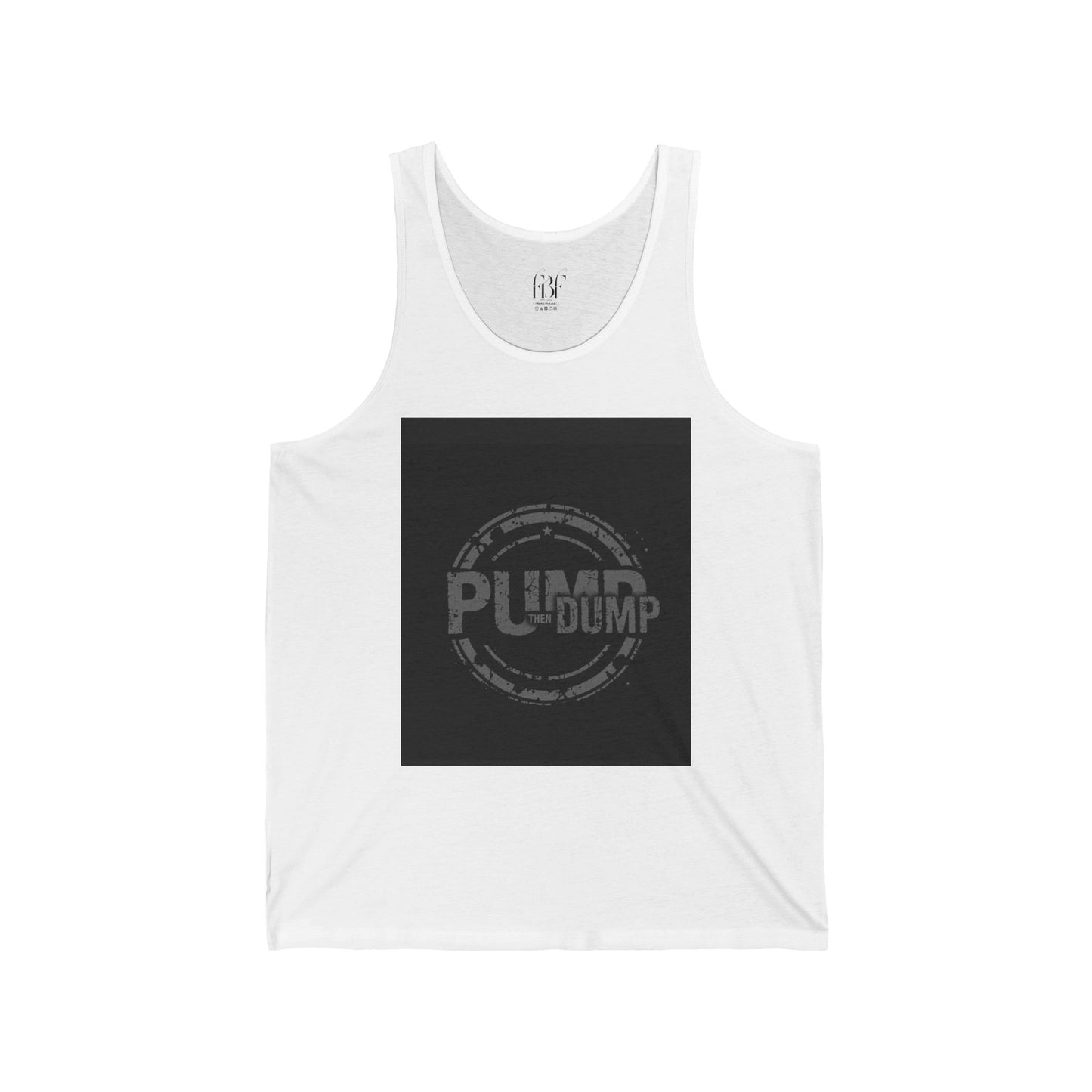 Classic Graphic Jersey Tank Top for Fitness & Casual Wear | Pump & Dump Design, Gym Tank, Unisex Tee, Summer Outfit
