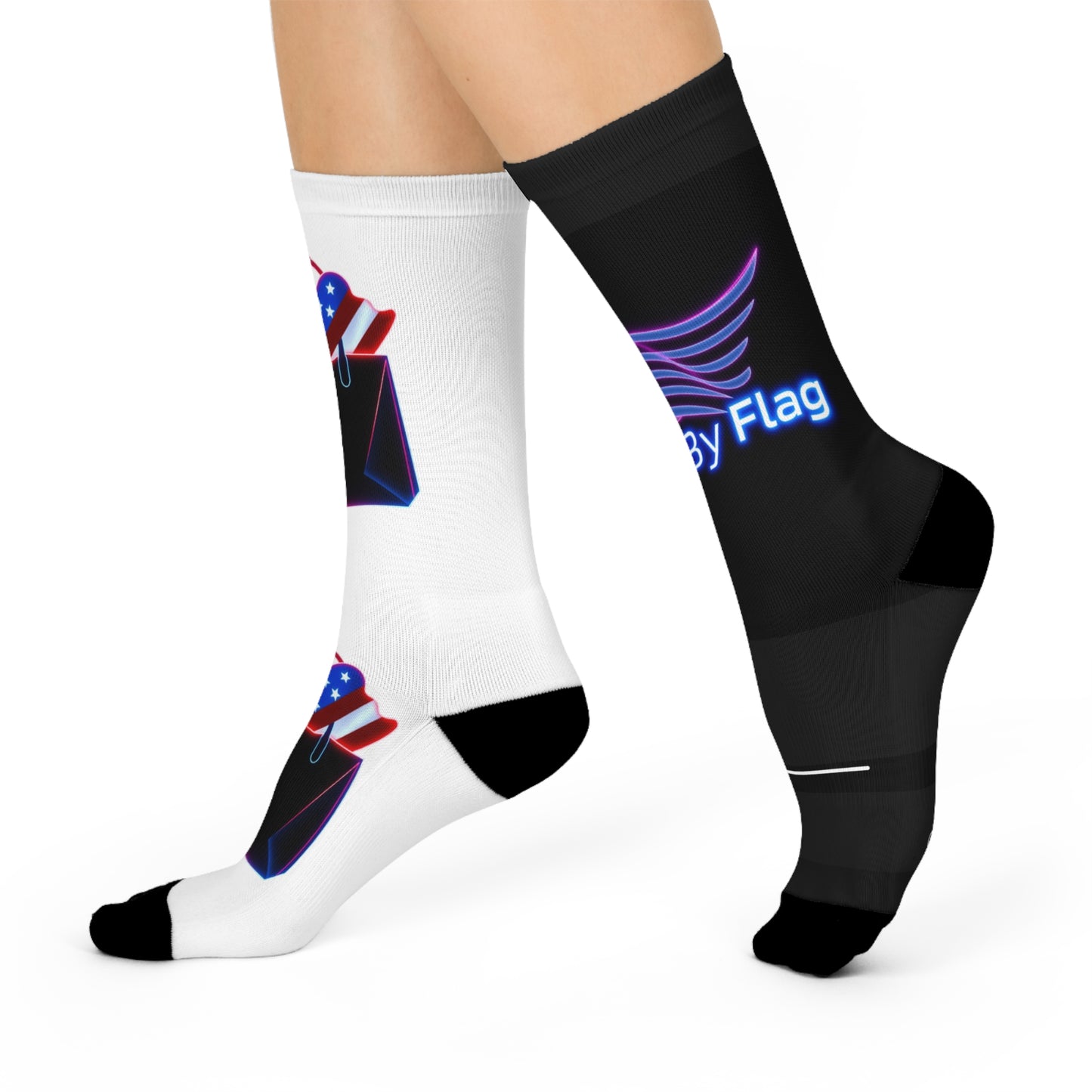 Patriotic Cushioned Crew Socks | Ideal for Fourth of July, Memorial Day, Veterans Day, Gift for Friends, Comfortable Fashion