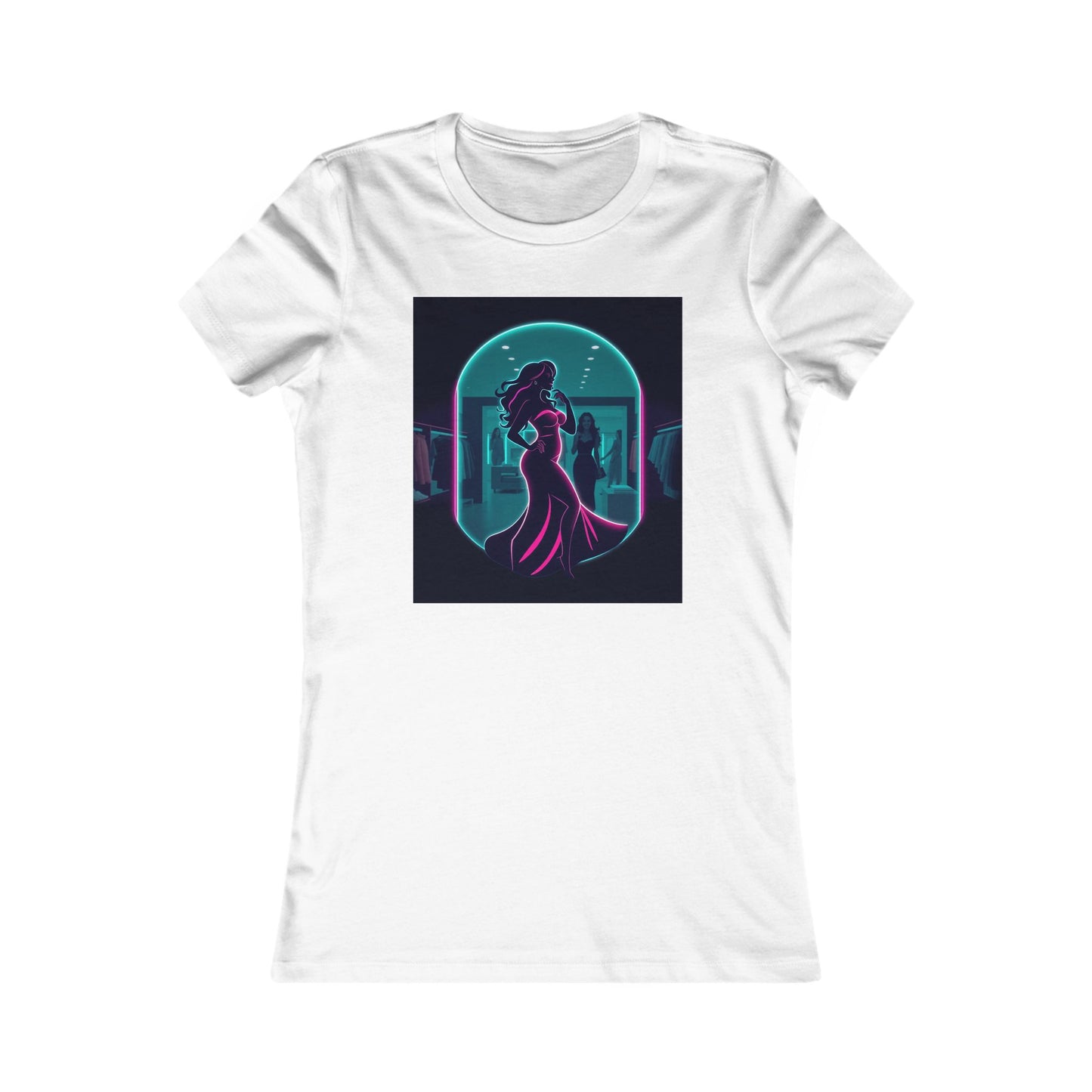 Retro Neon Femme Tee — Cyber City Silhouette & Diamond FBF Graphic