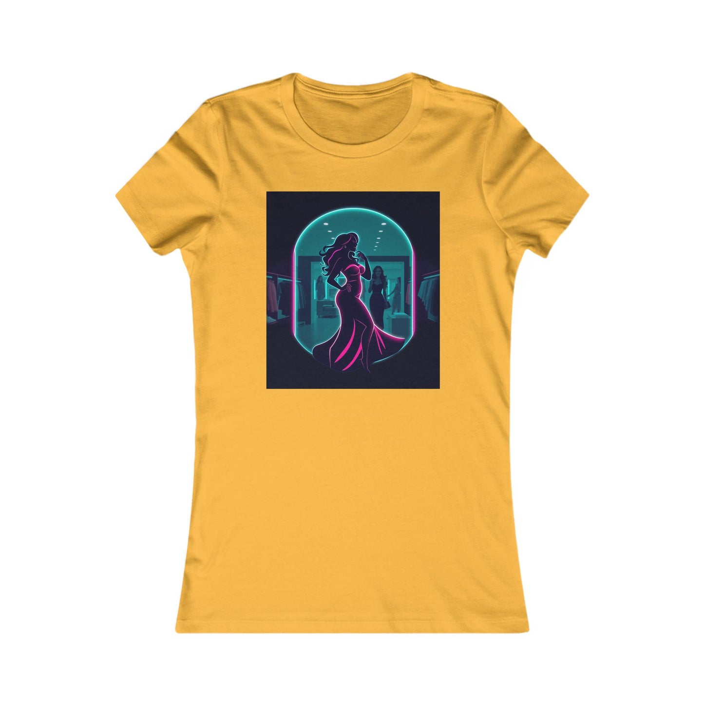Retro Neon Femme Tee — Cyber City Silhouette & Diamond FBF Graphic