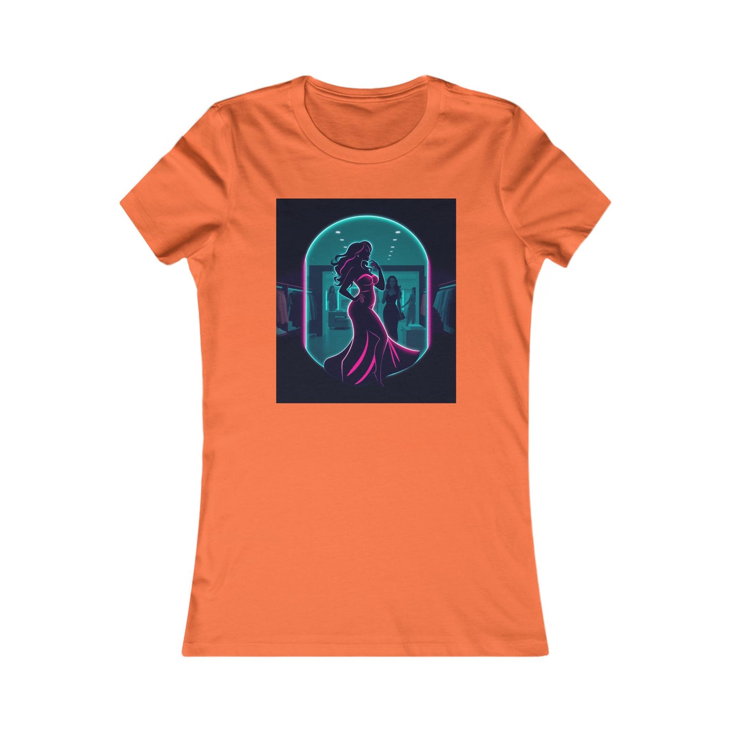 Retro Neon Femme Tee — Cyber City Silhouette & Diamond FBF Graphic
