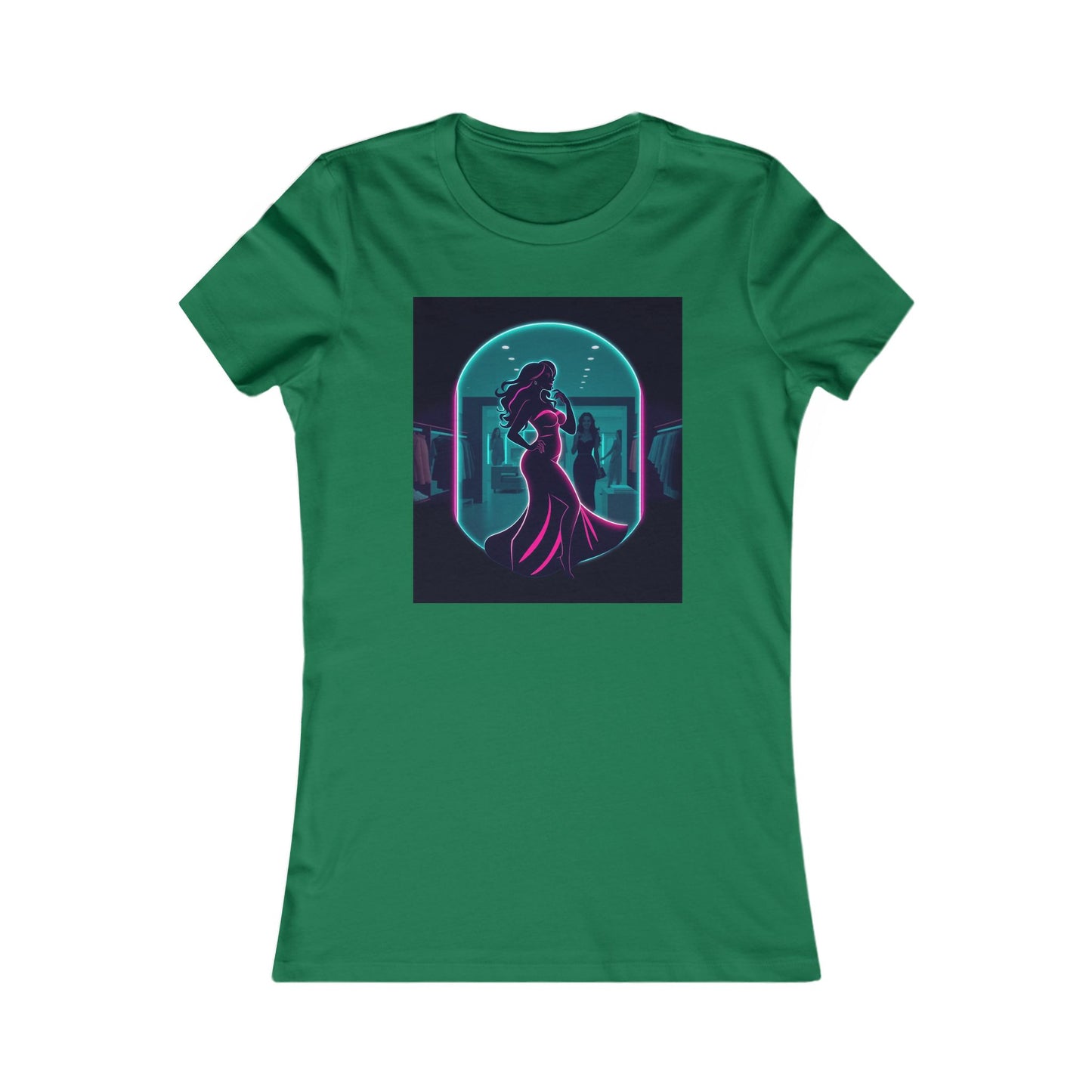 Retro Neon Femme Tee — Cyber City Silhouette & Diamond FBF Graphic